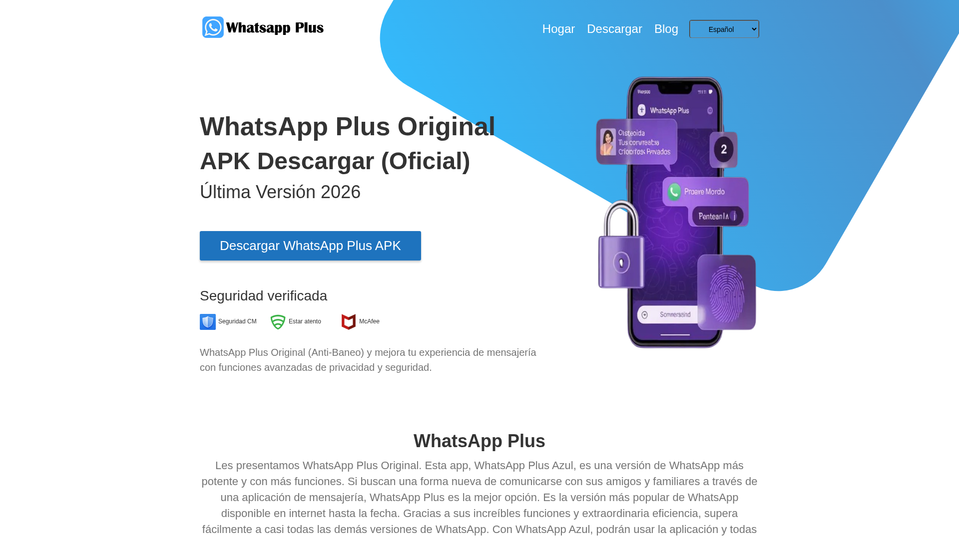 Screenshot of www.whatsaplusoriginal.com