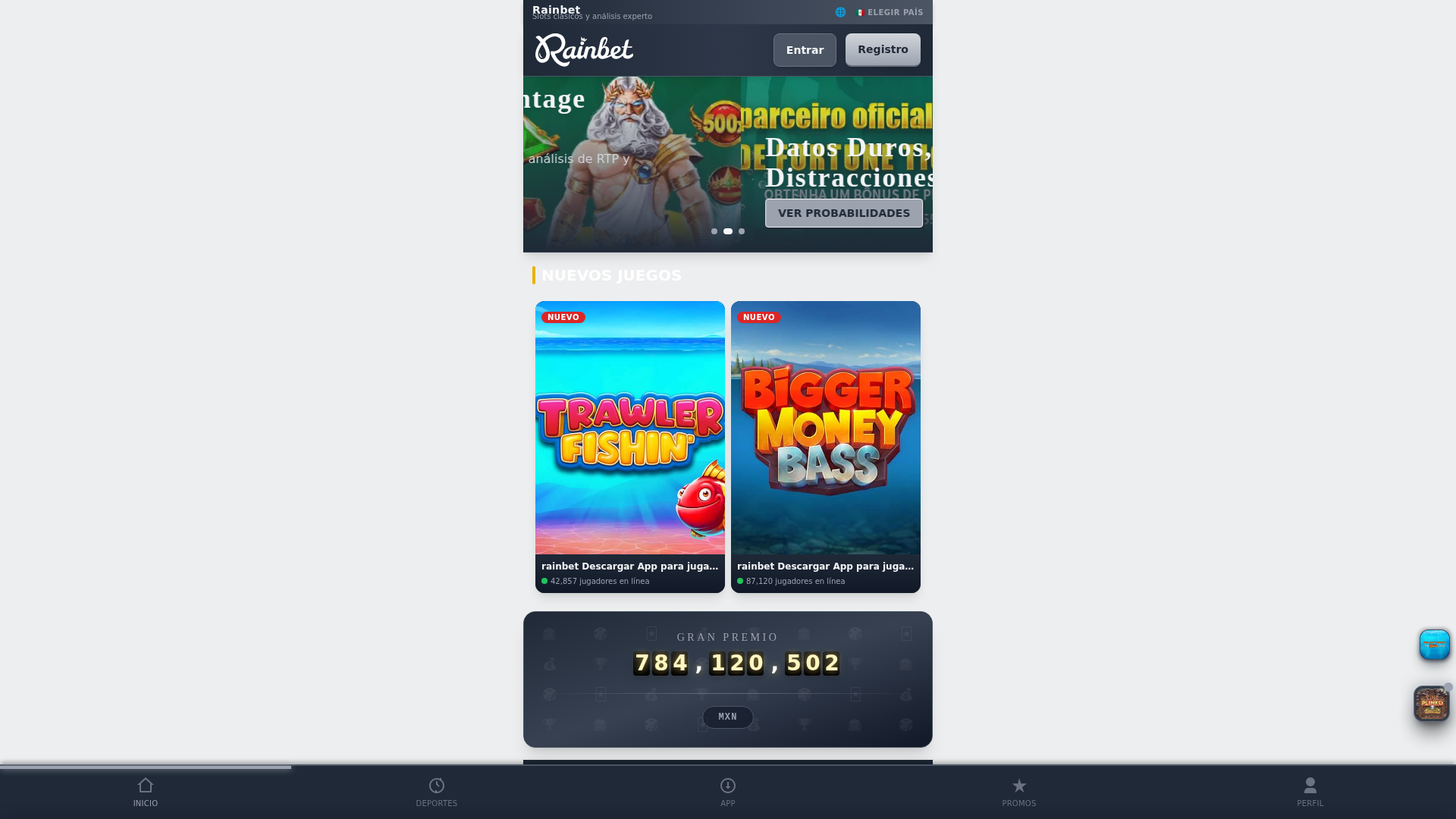 Screenshot of rainbetapp.net