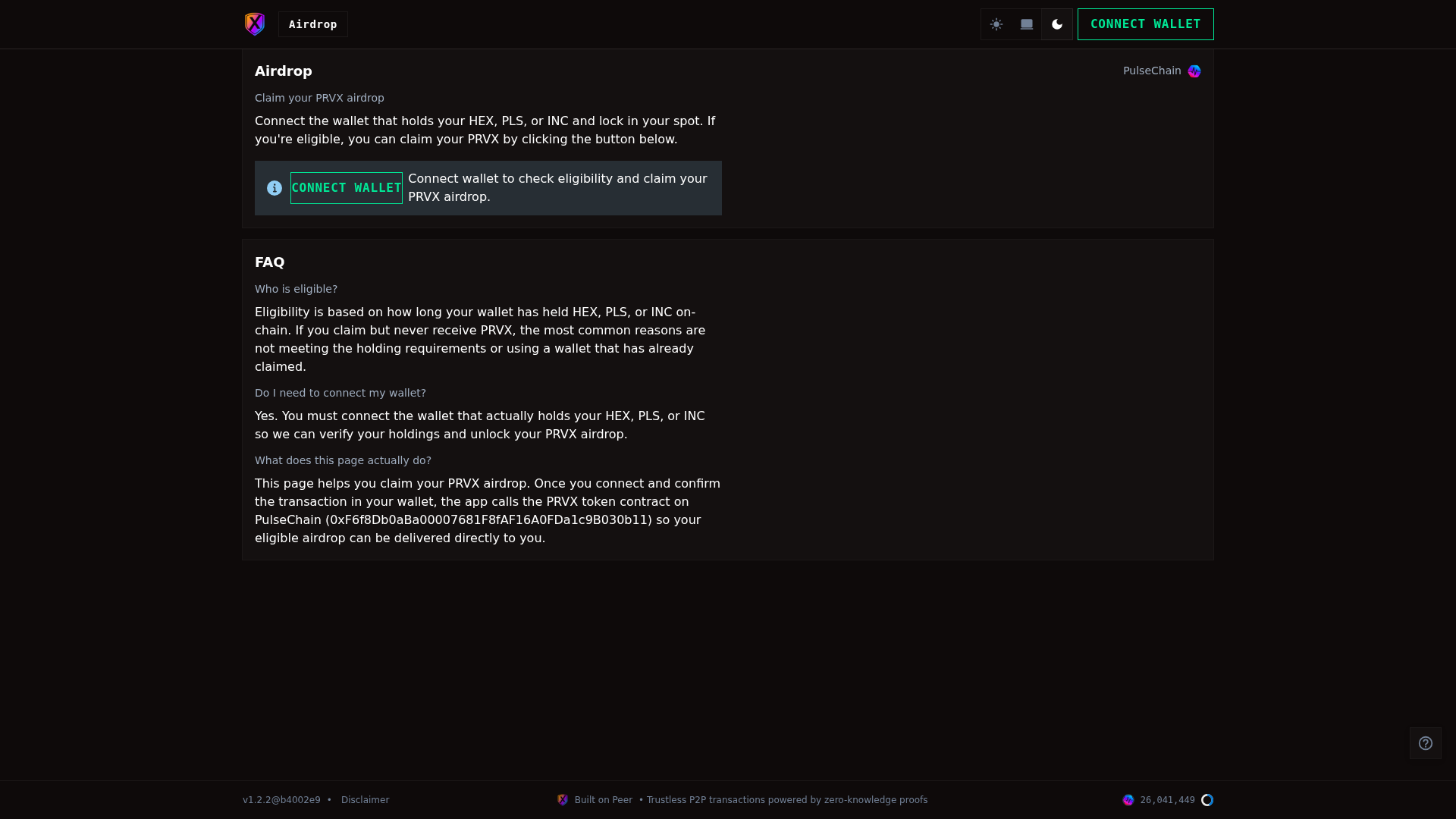 Screenshot of app-prvxnet.pages.dev