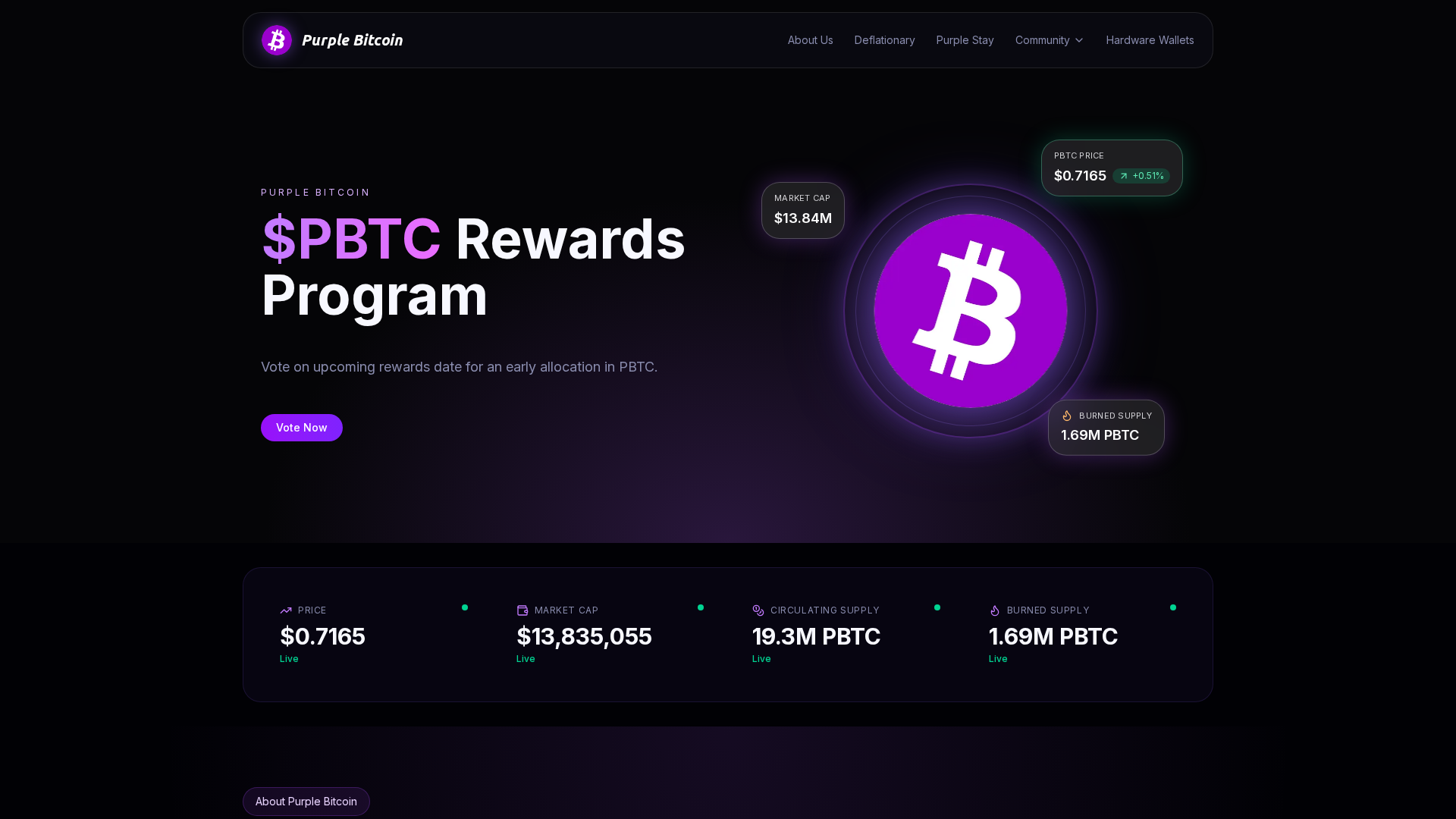 Screenshot of votes-purplebtc.space