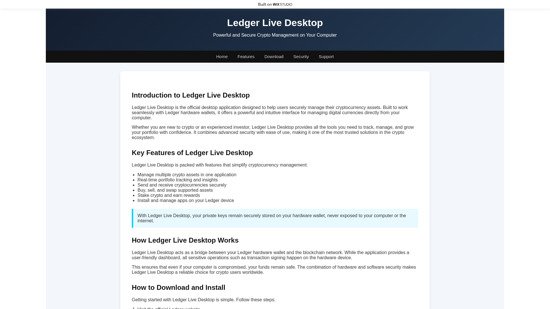 Screenshot of viewledgercom.wixstudio.com