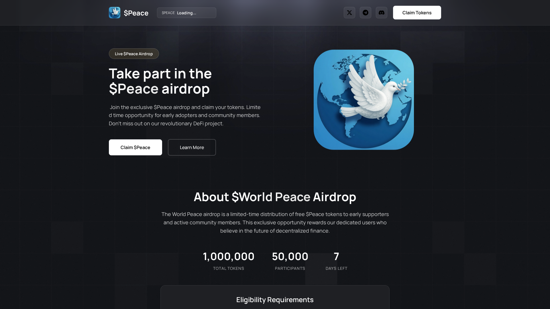 Screenshot of claim-peace.pages.dev