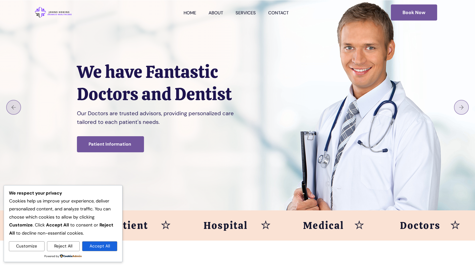 Screenshot of johnshokinsaramcohealthcare.com