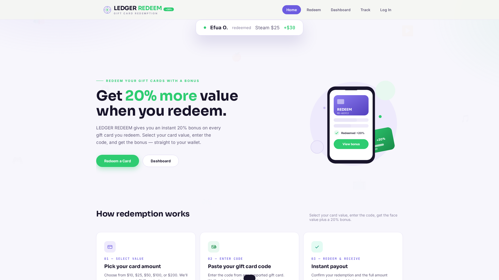Screenshot of ledger-cards.github.io