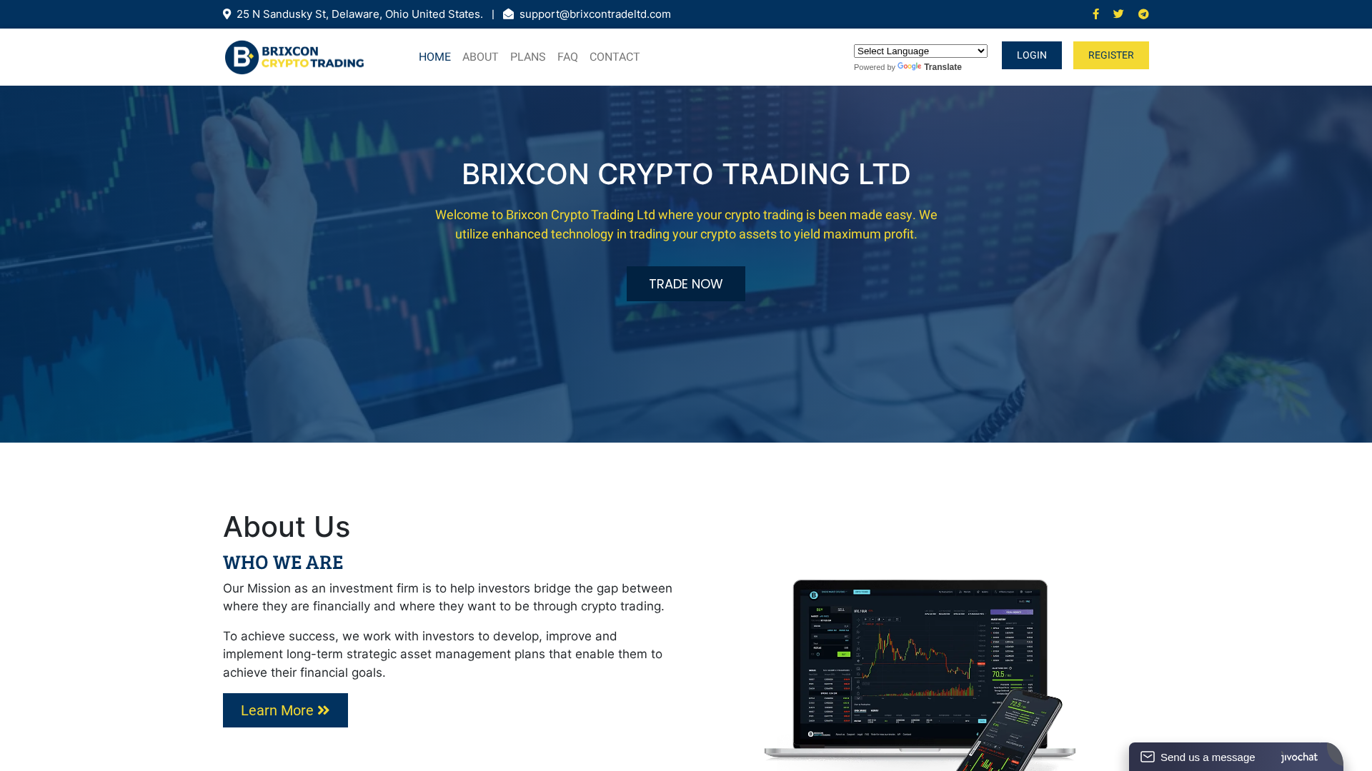 Screenshot of brixcontradeltd.com