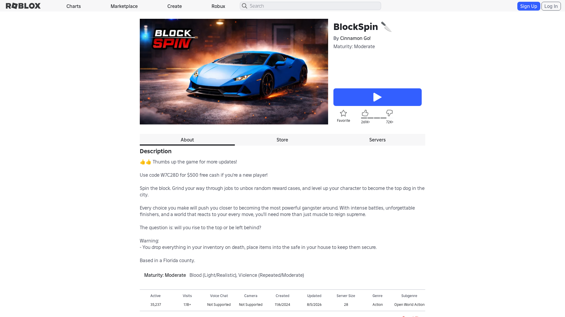 Screenshot of www.roblox.com.bi