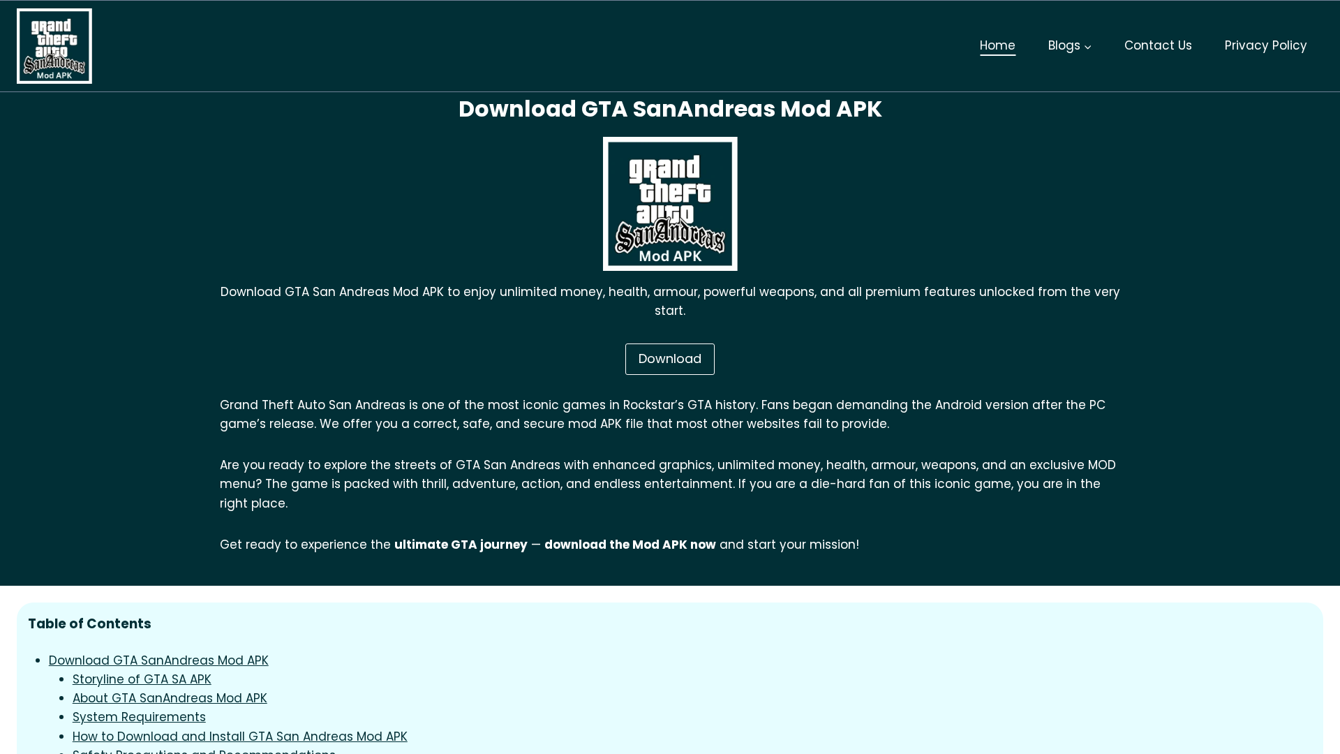 Screenshot of gtasandreass.com