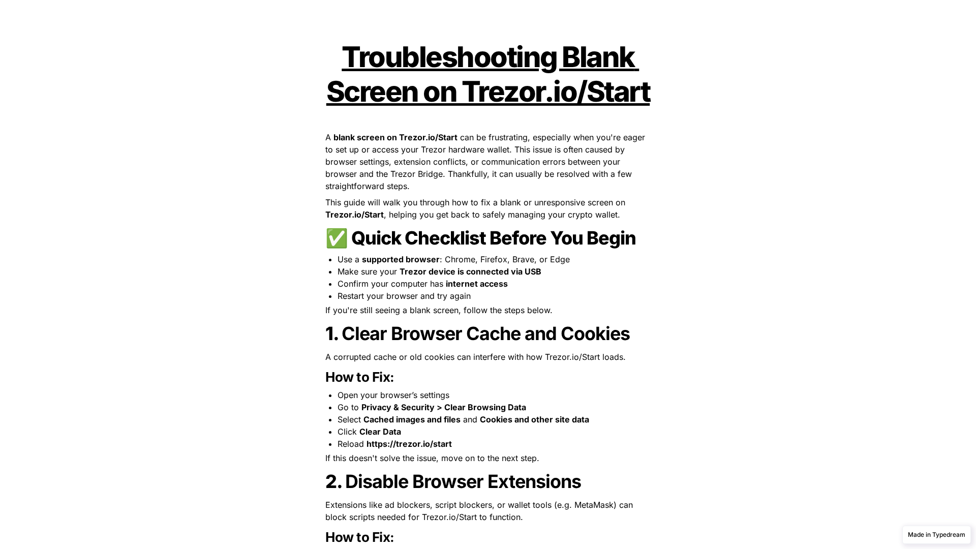 Screenshot of trezrstartpublic-com-en-auths.typedream.app