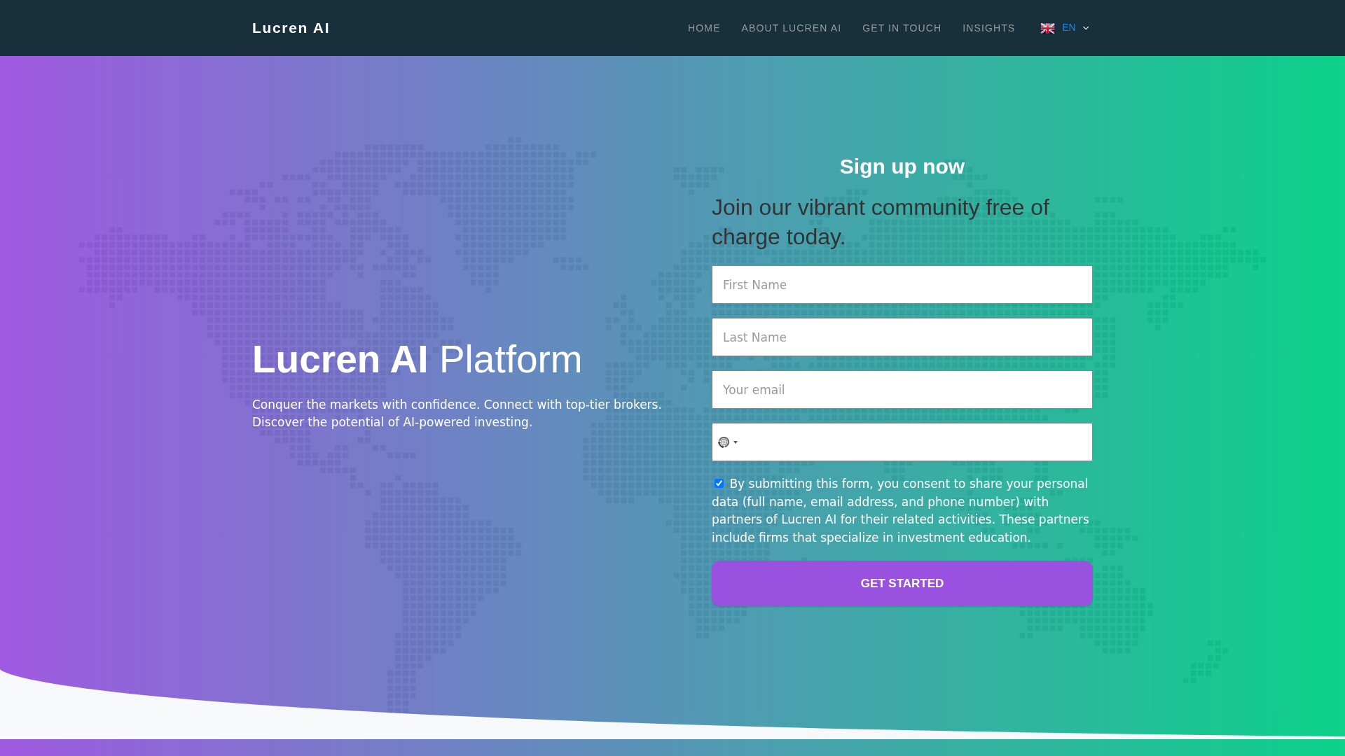 Screenshot of thelucren-ai.org