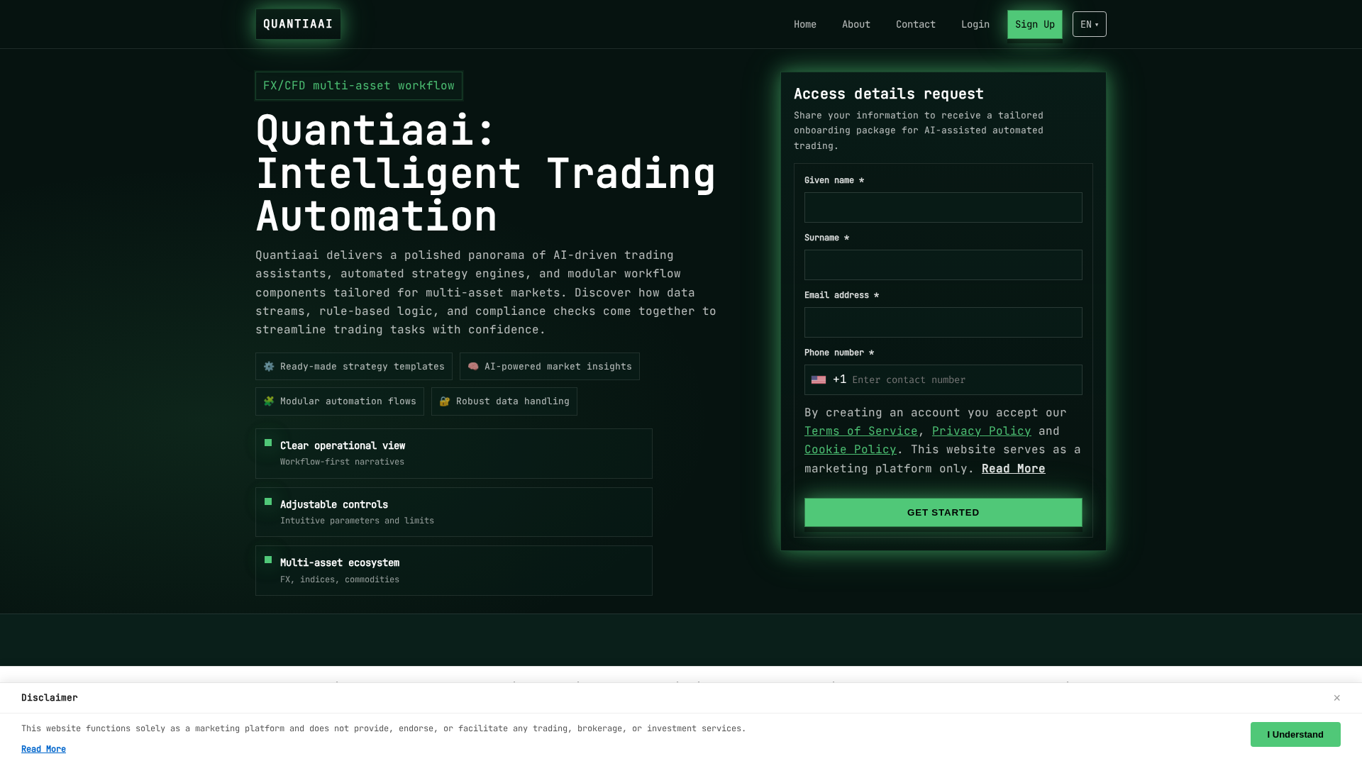 Screenshot of quantiaai.digital