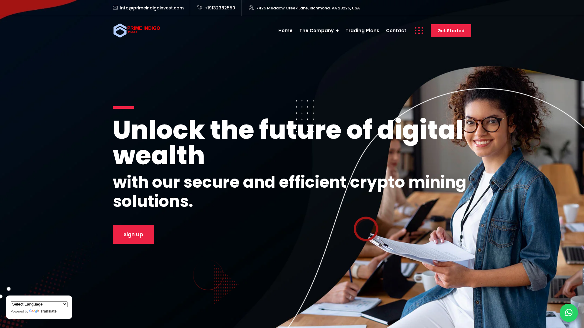 Screenshot of primeindigoinvest.com