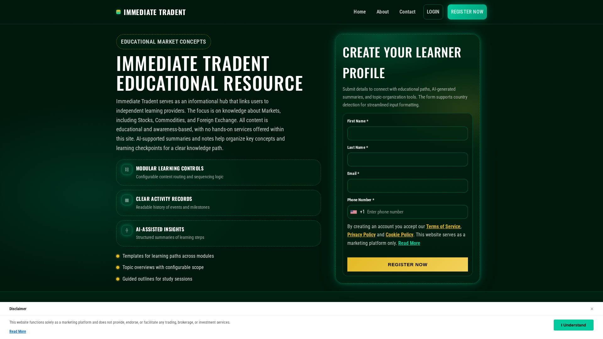 Screenshot of immediatetradent-tech.com