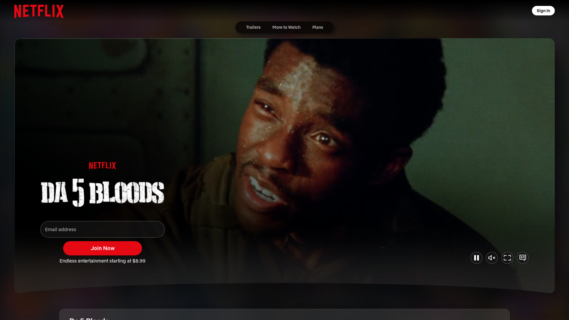 Screenshot of da5bloodsmovie.com