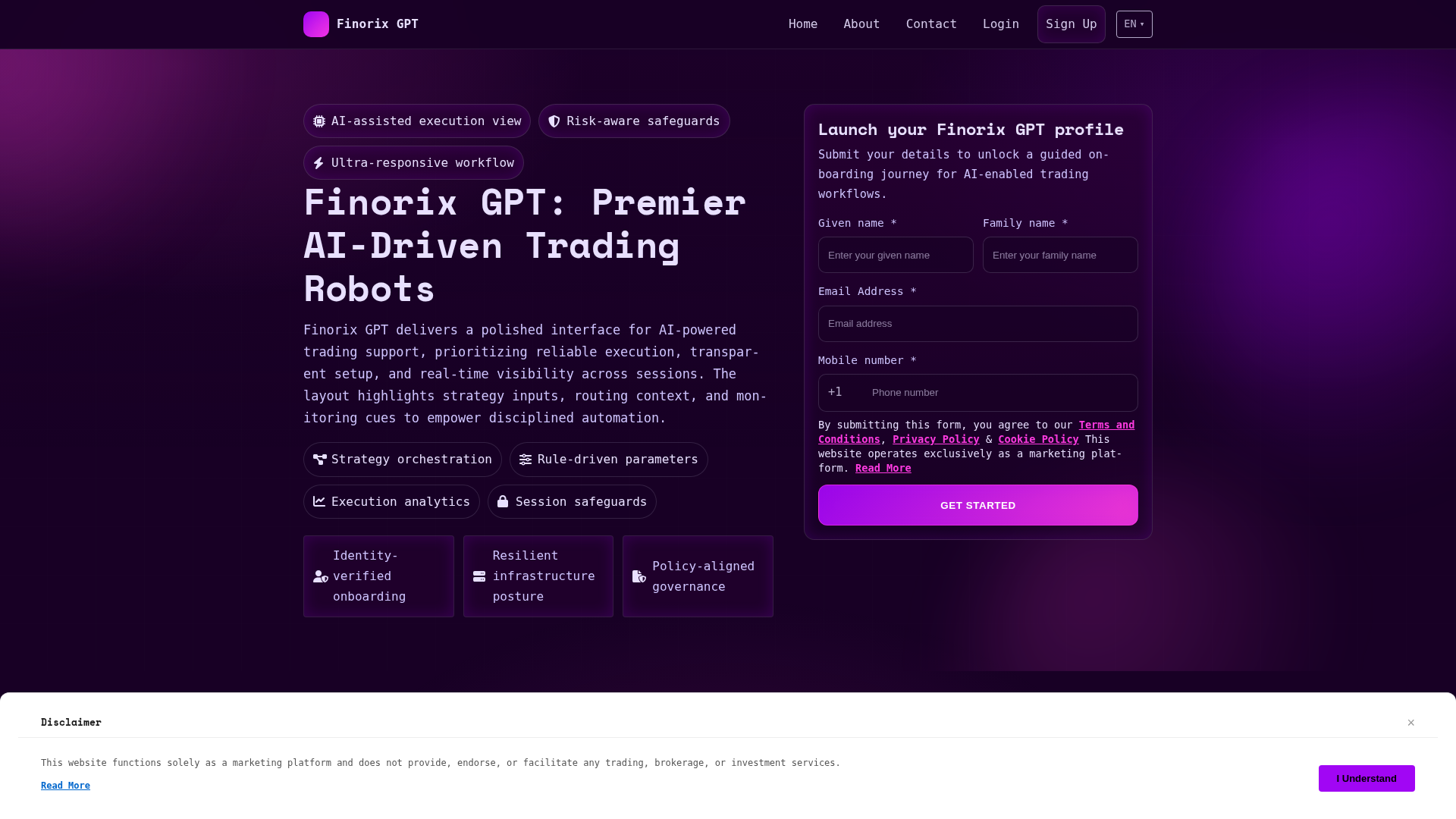 Screenshot of finorixgpt-platform.com