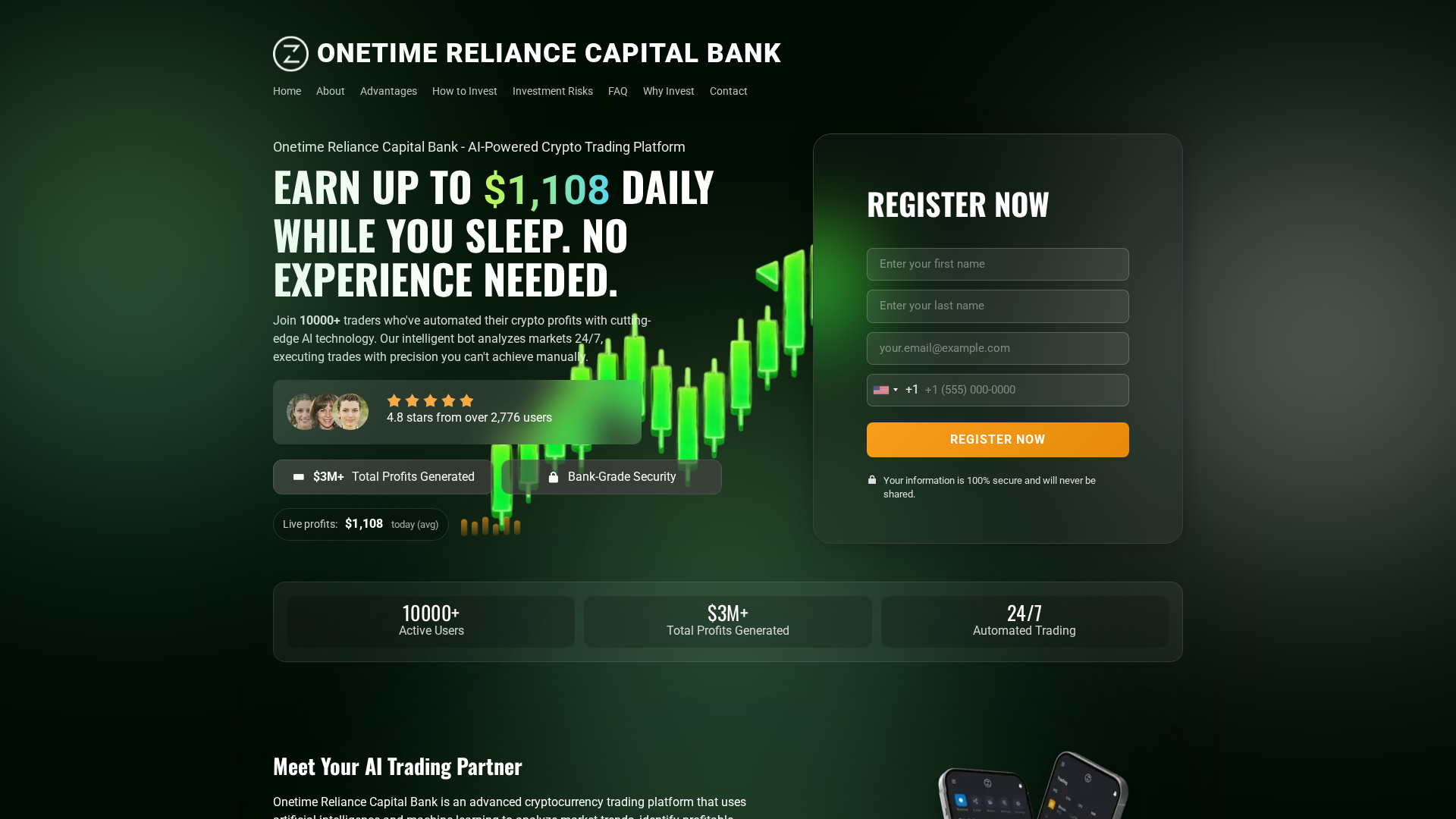 Screenshot of onetimereliancecapitalbank.com