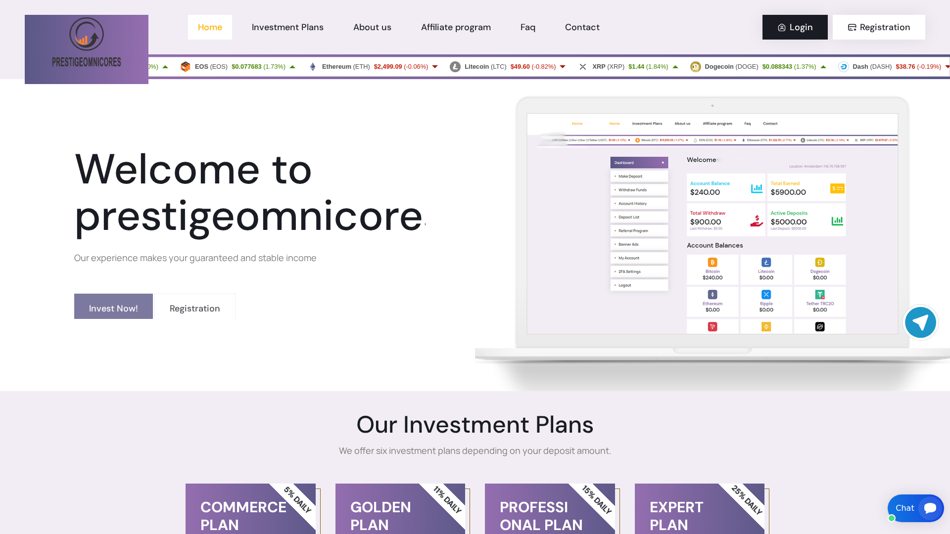 Screenshot of prestigeomnicores.com