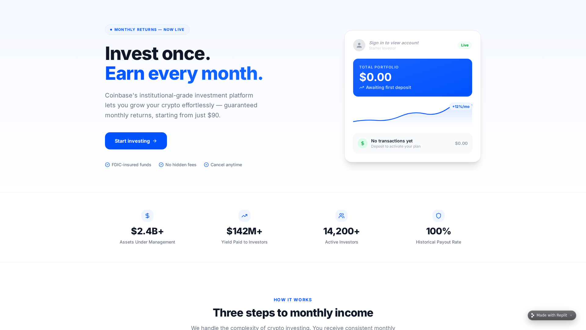 Screenshot of coinbase-invest--camrongraves4.replit.app