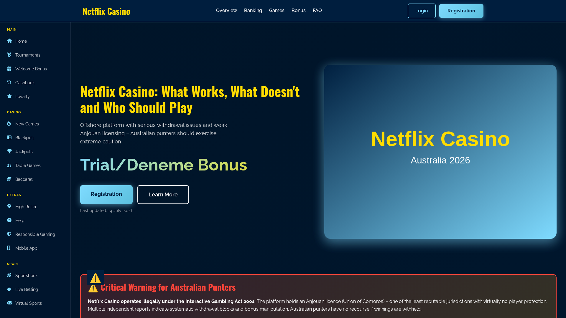 Screenshot of netflixcasino-au.com