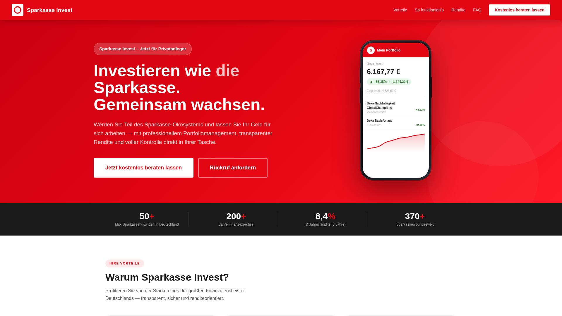 Screenshot of sparkasse-invest.de