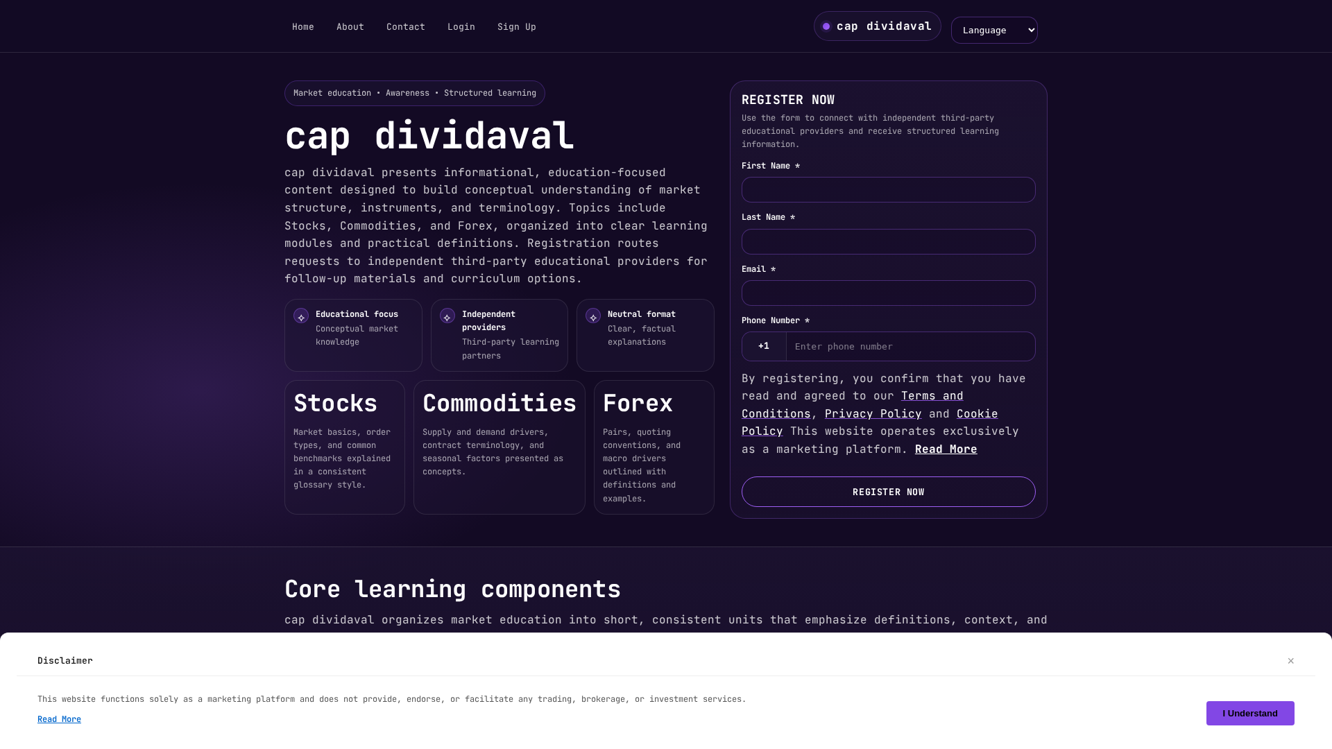 Screenshot of capdividaval.click