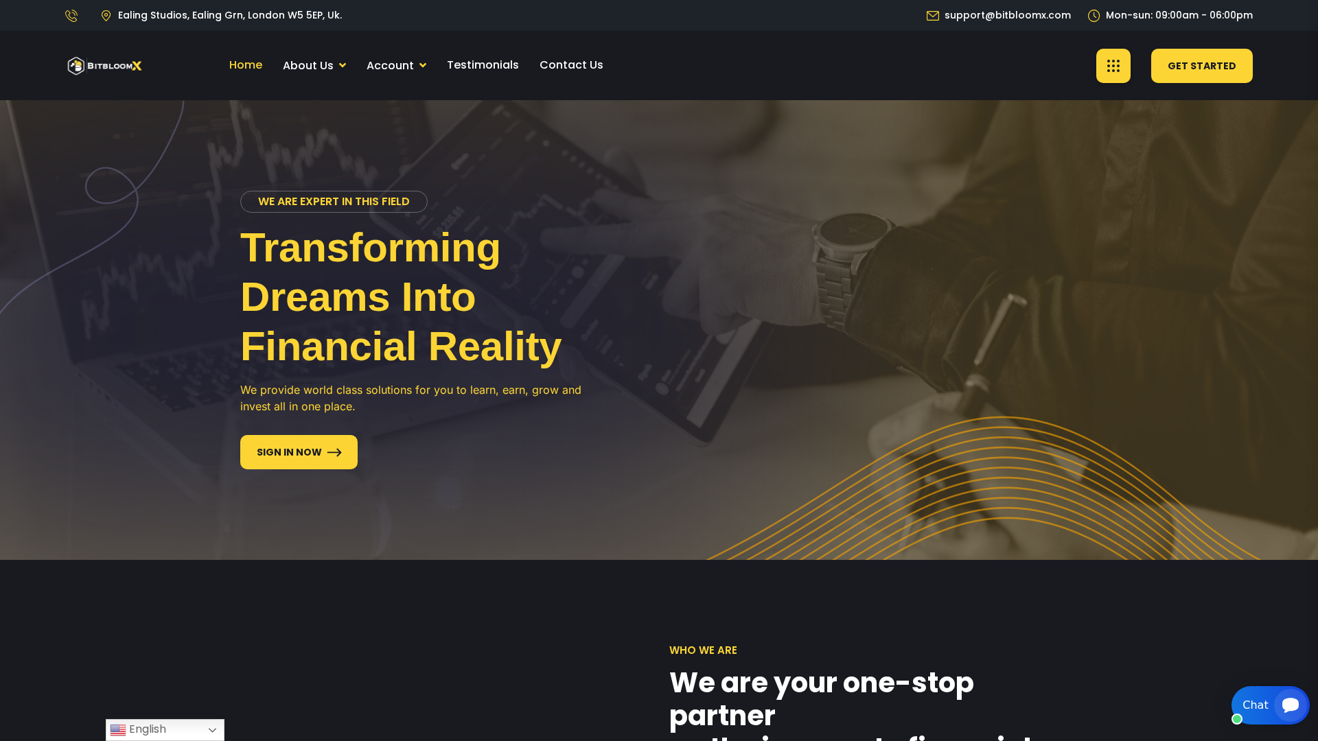 Screenshot of bitbloomx.com