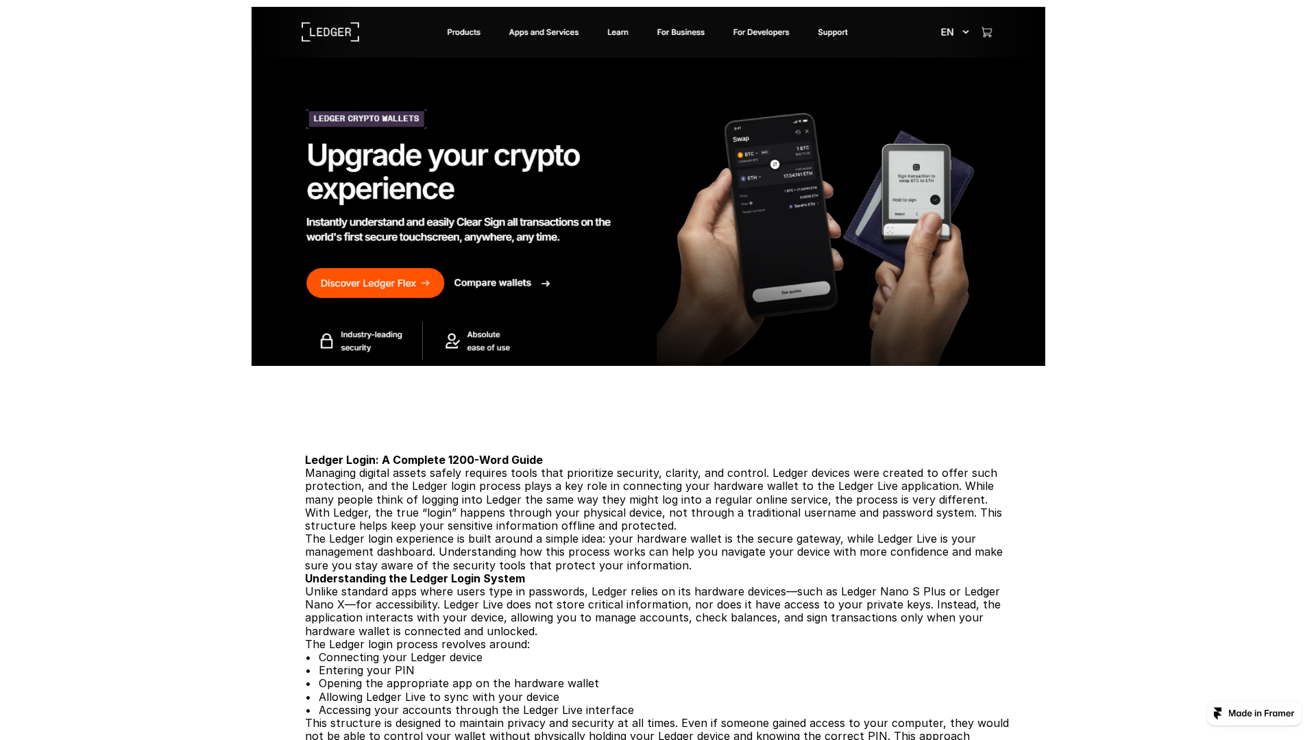 Screenshot of livledgerlog.framer.media