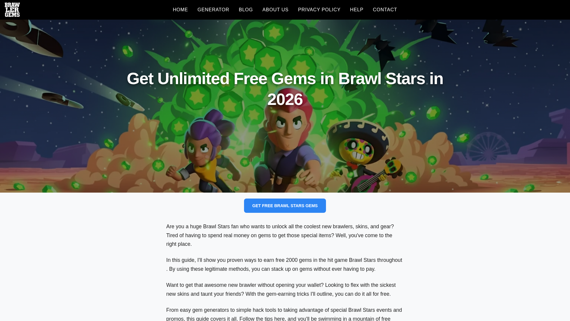 Screenshot of brawlergems.com