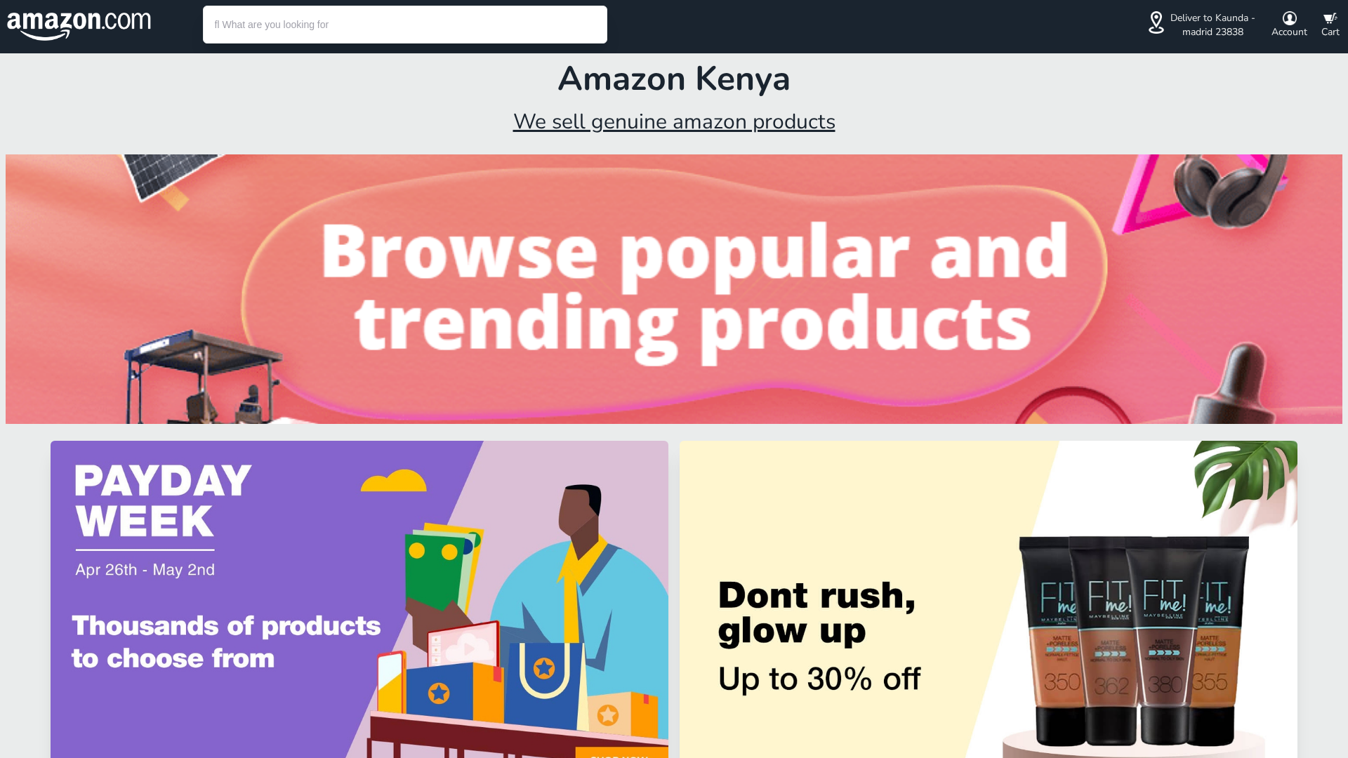 Screenshot of amazon-cloner.netlify.app