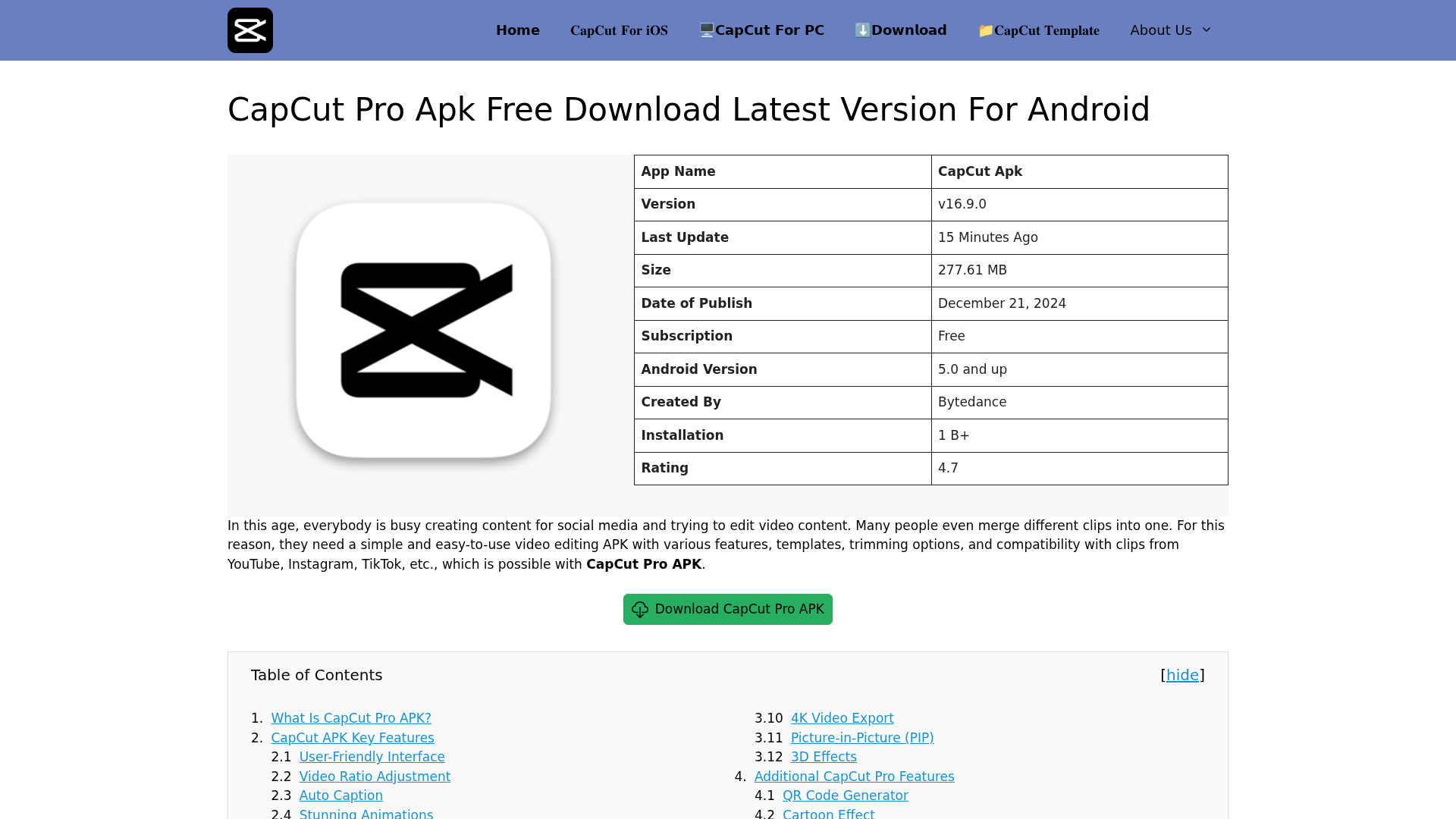 Screenshot of capkcutapk.com