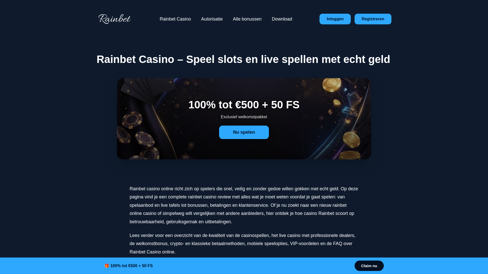 Screenshot of rainbets-nl.nl