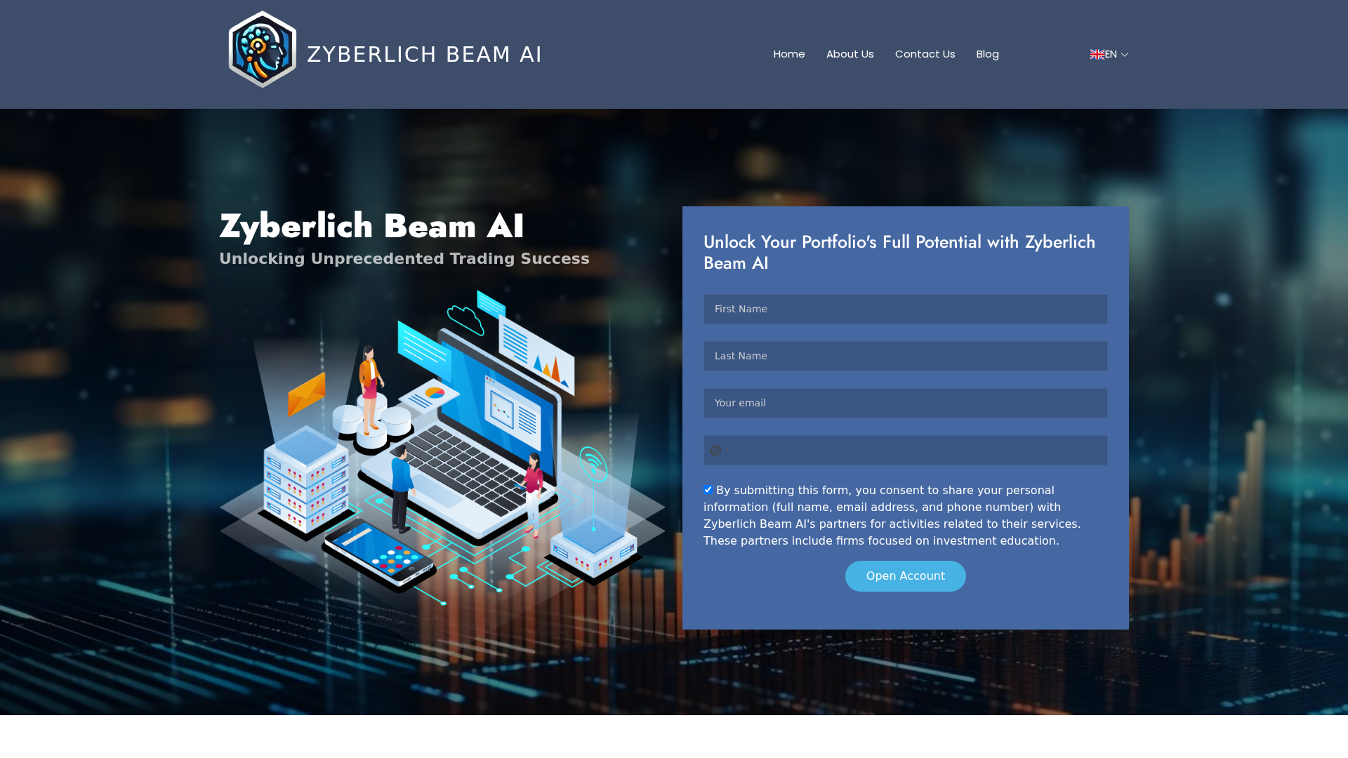 Screenshot of zyberlichbeamai.com