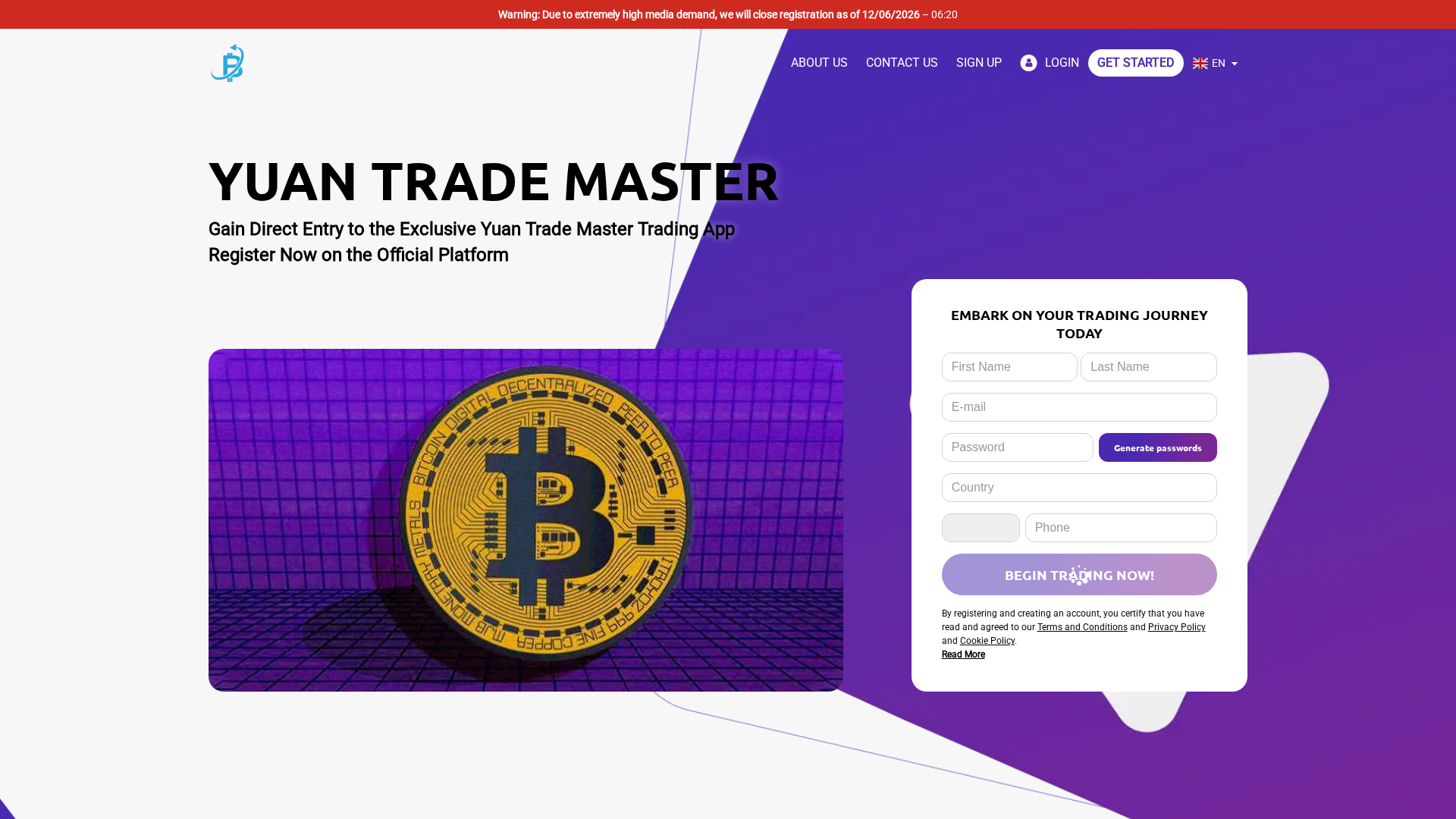 Screenshot of yuantrademaster-top-one.financecryptoworld.com
