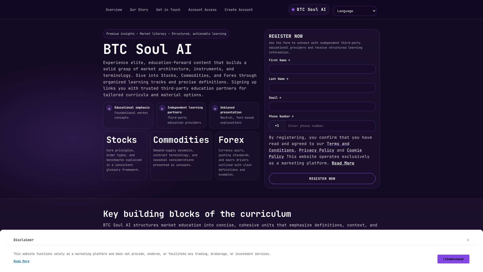 Screenshot of btc-soul-ai-platform.com