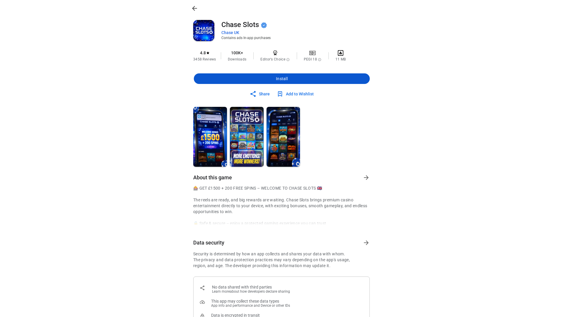 Screenshot of chasejackpot.xyz