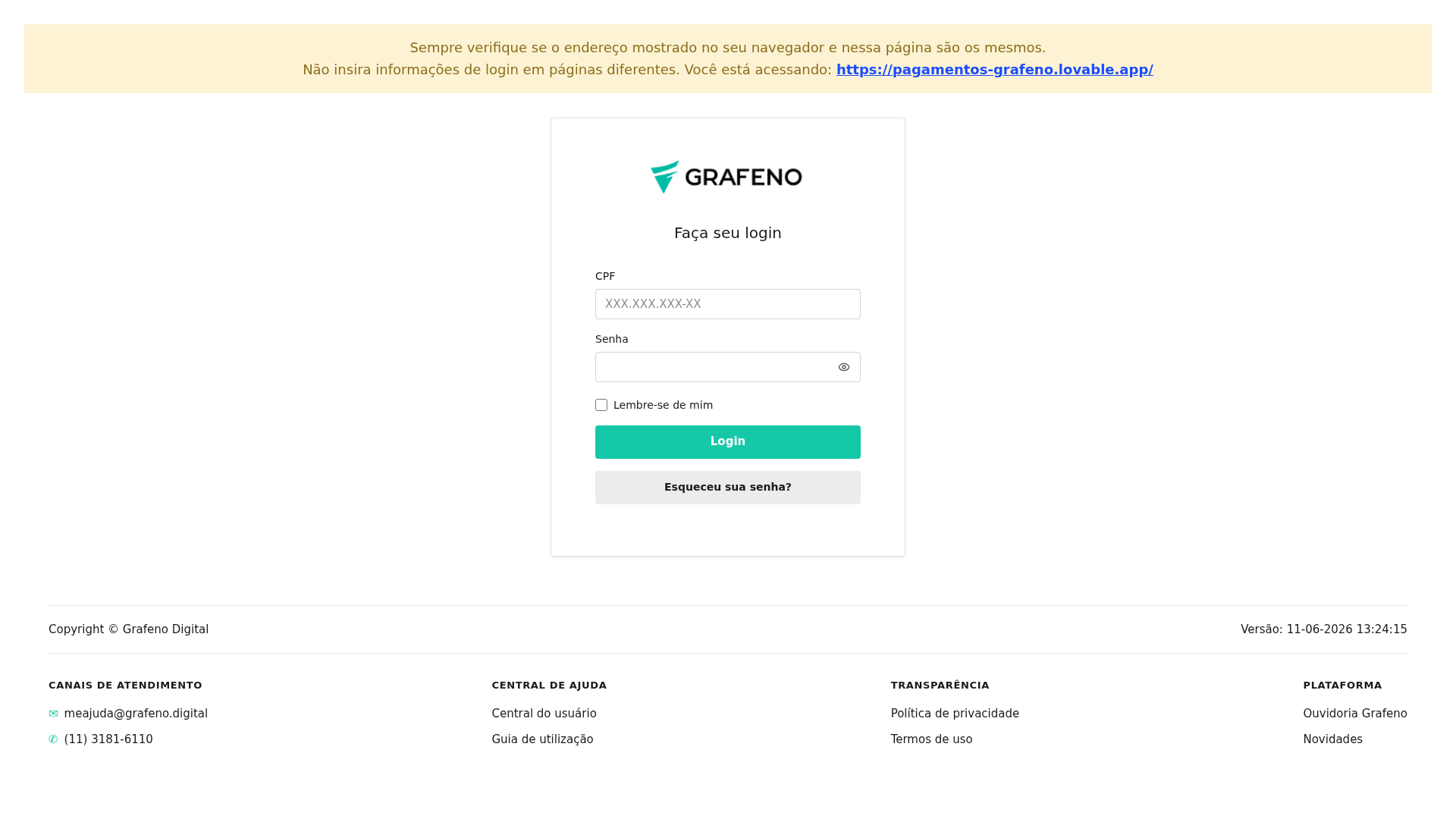 Screenshot of pagamentos-grafieno.lovable.app