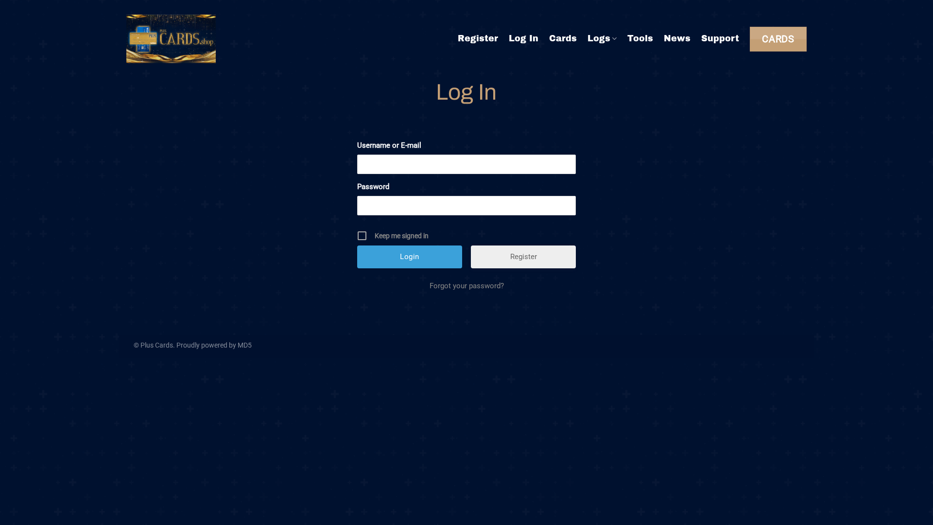 Screenshot of pluscards.shop