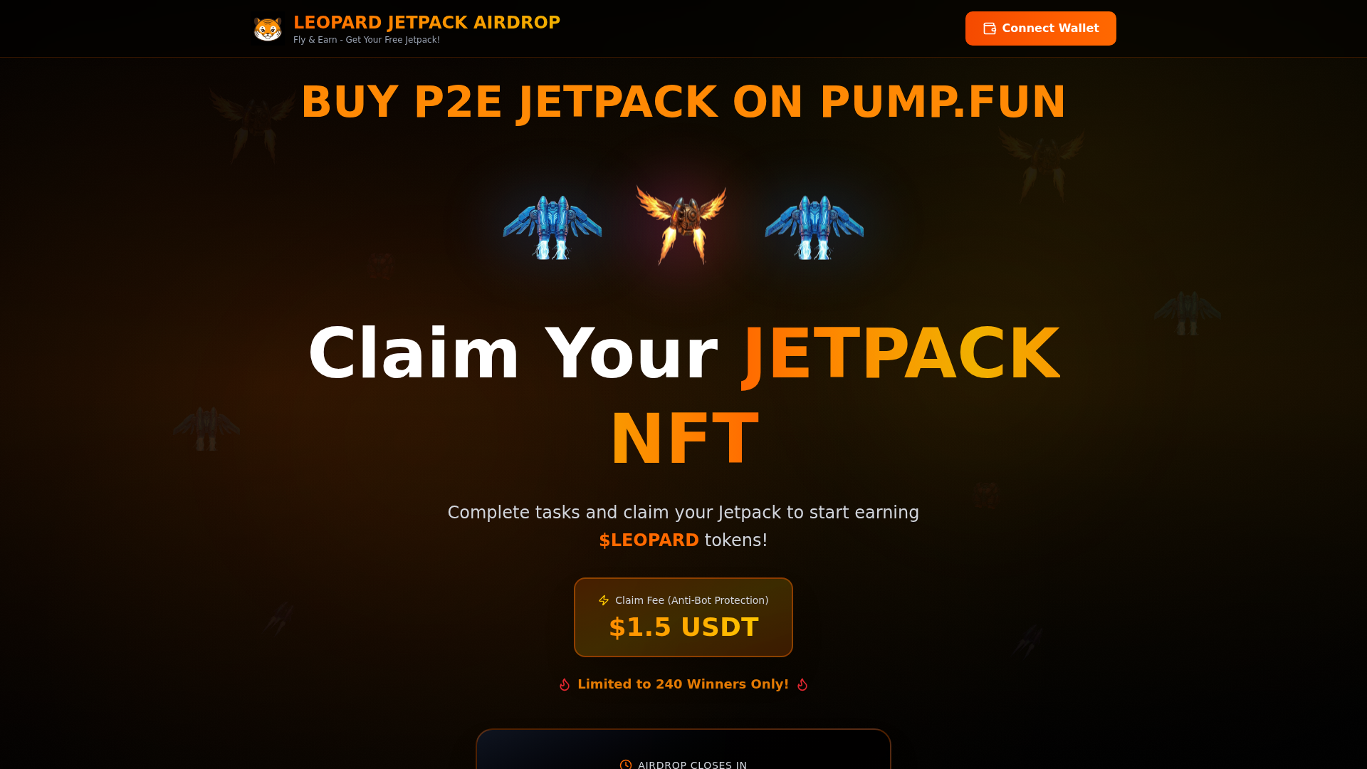Screenshot of airdrop.leopardfoundation.com