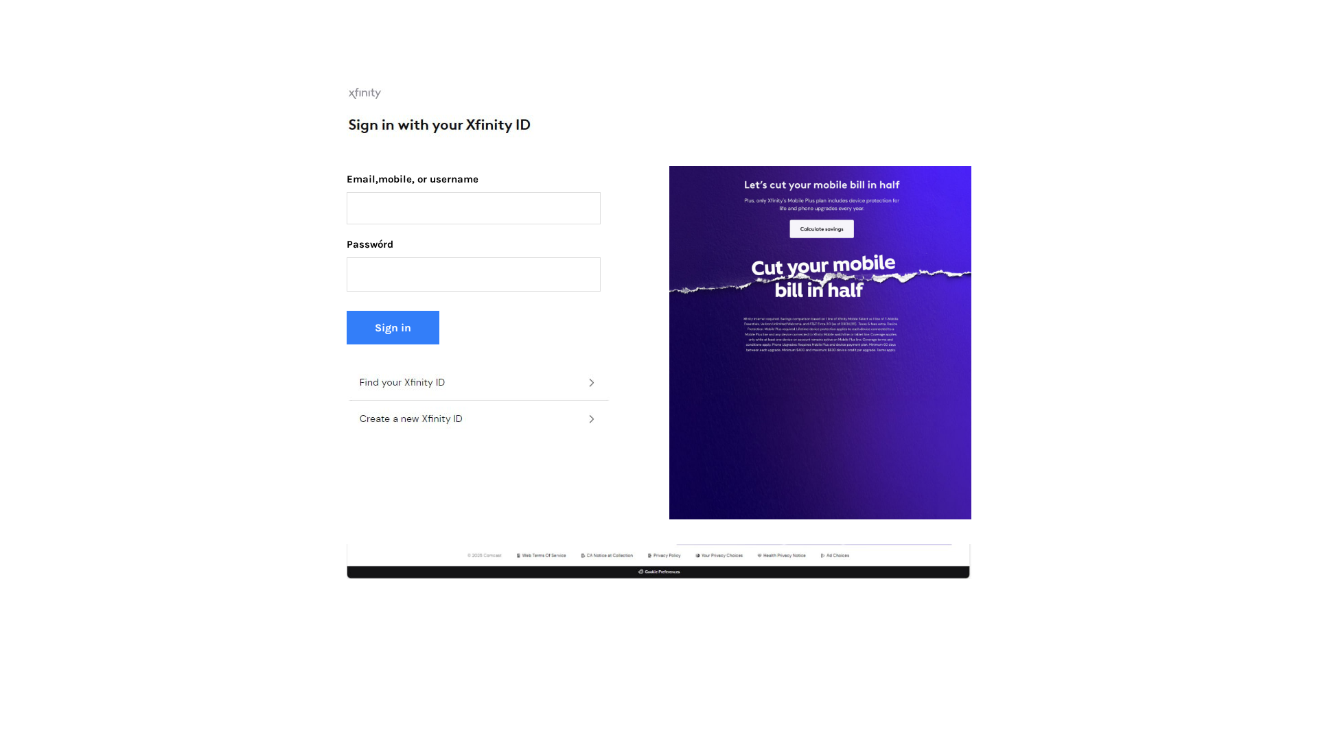 Screenshot of sign-in-to-xfinity-1053.weebly.com