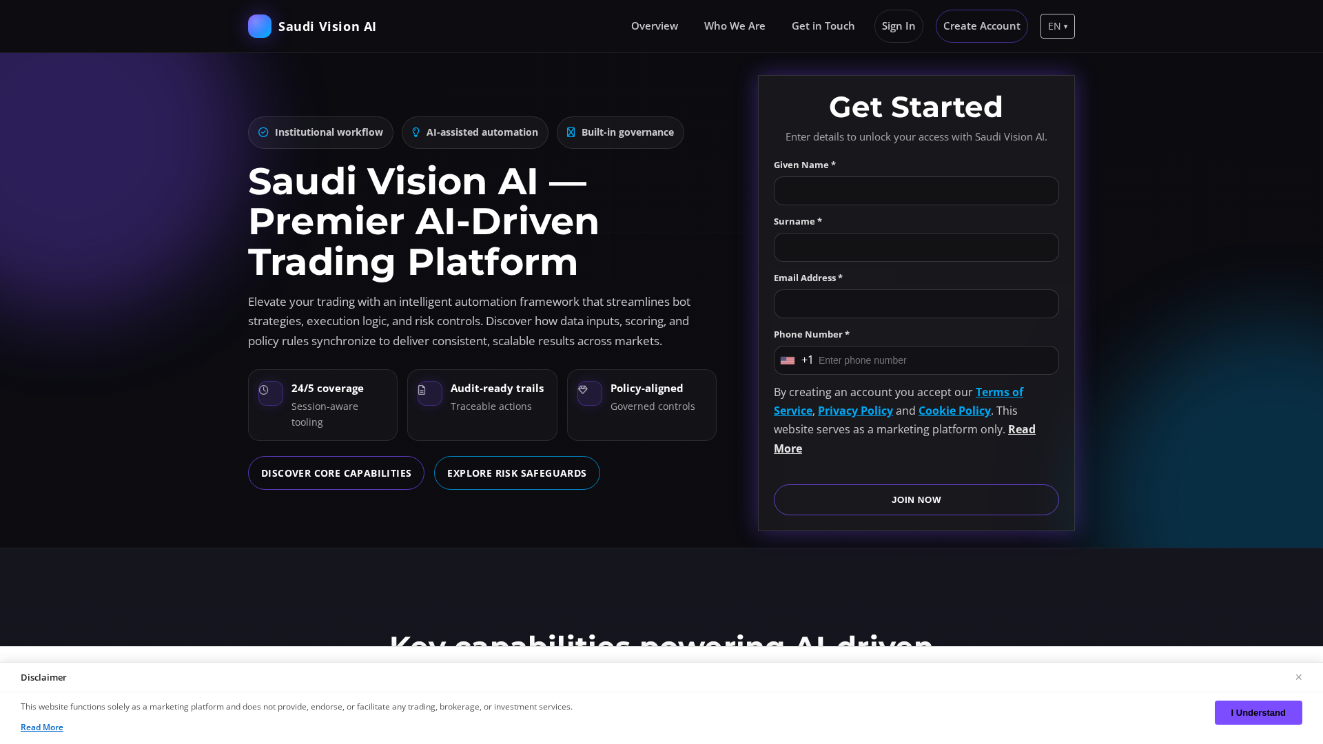 Screenshot of saudivisionaiplatform.com