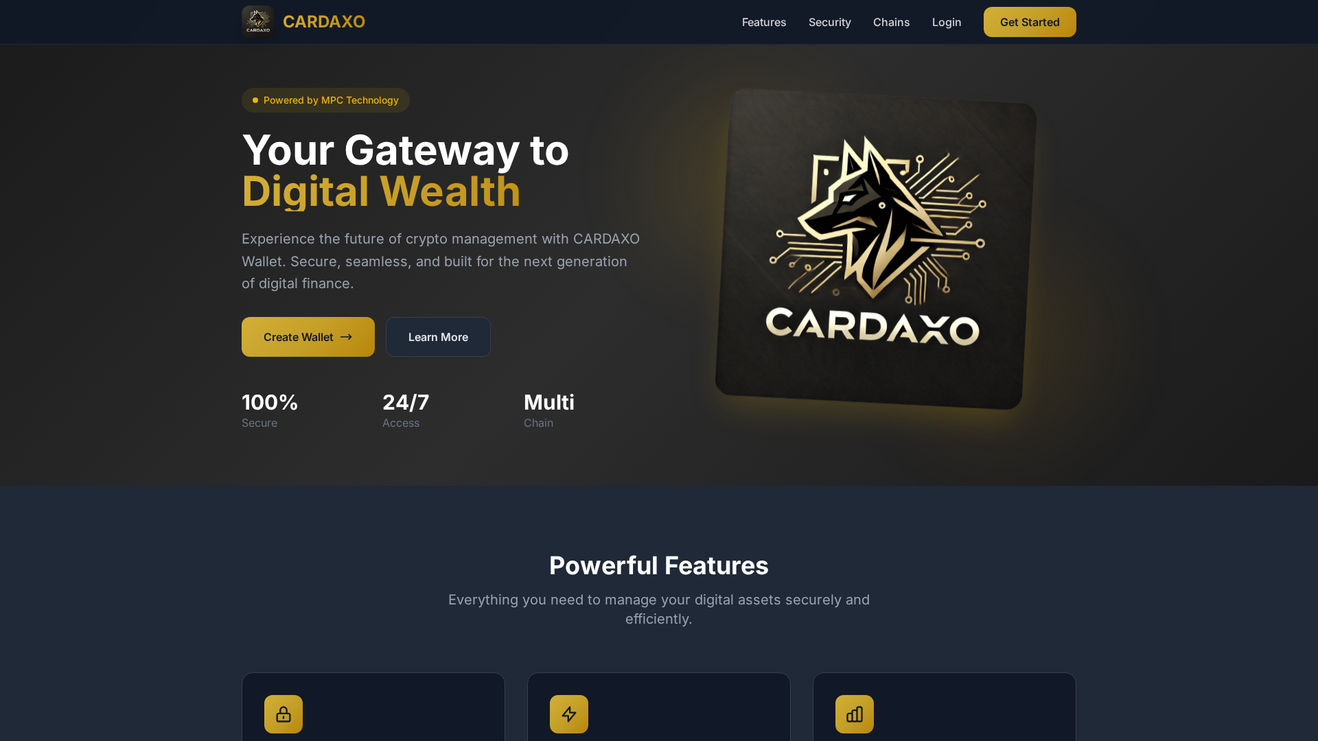 Screenshot of cardaxowallets.com