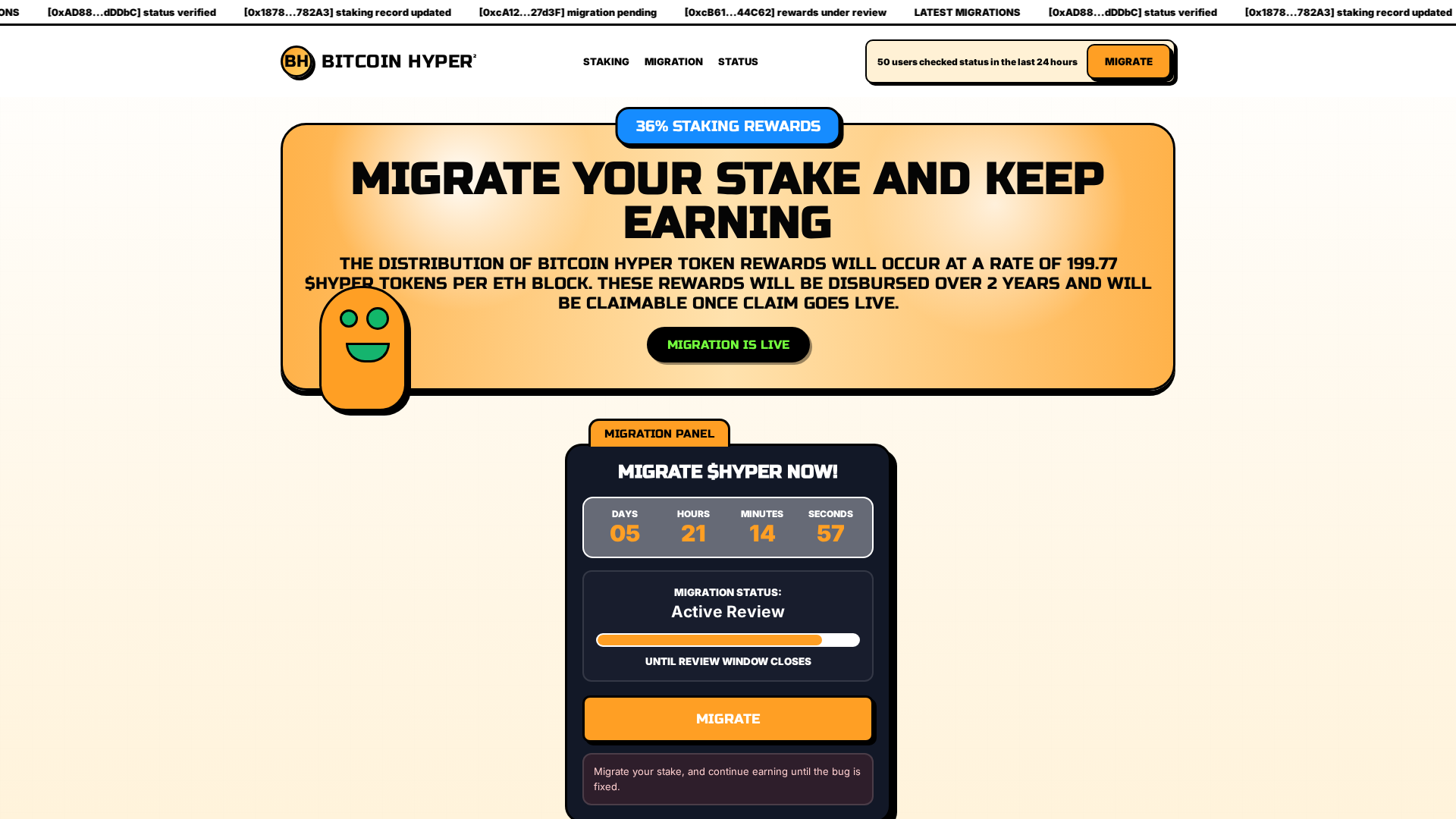Screenshot of bitcoinhyper-stake.com