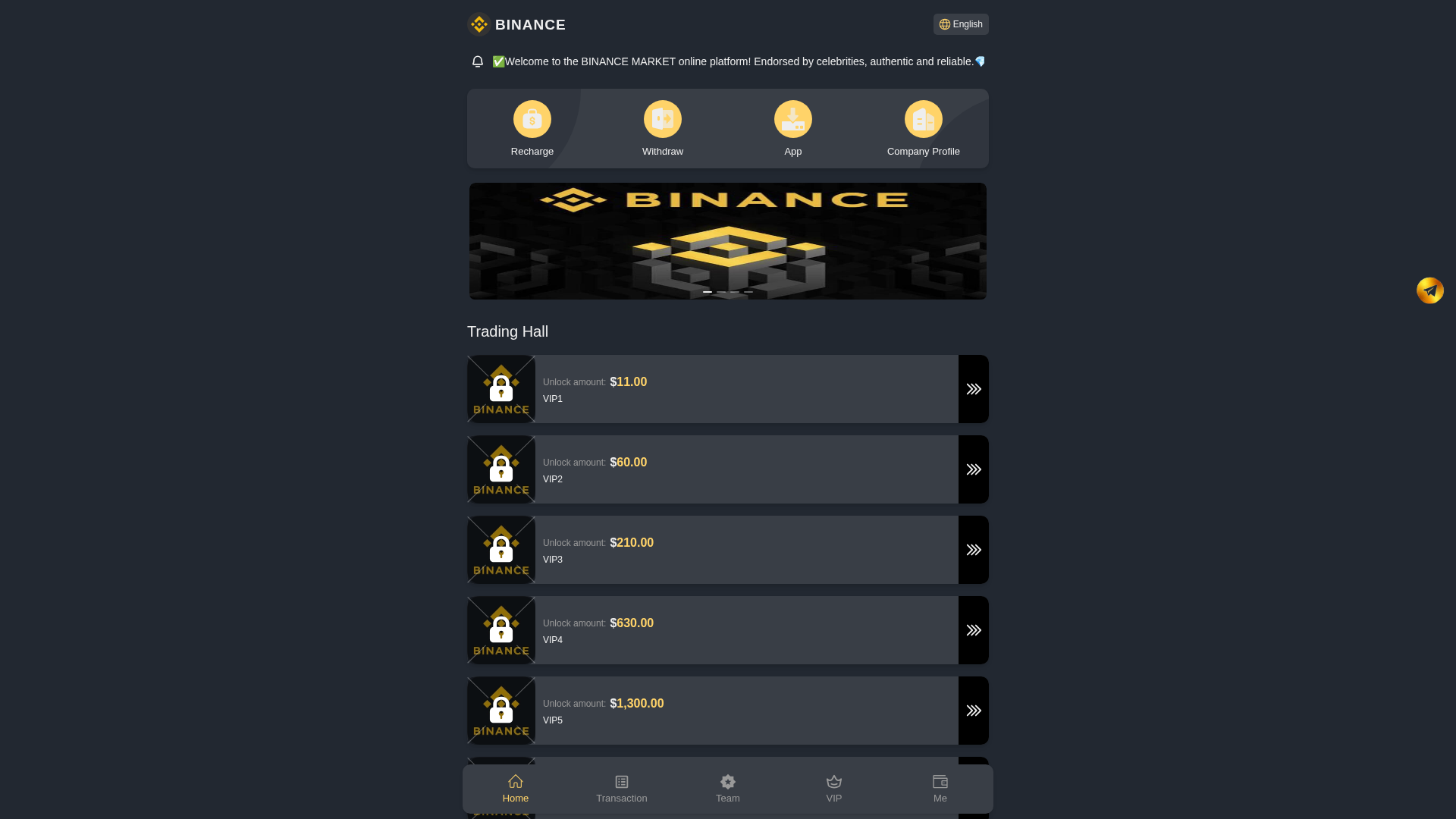 Screenshot of www.binanceplc.com