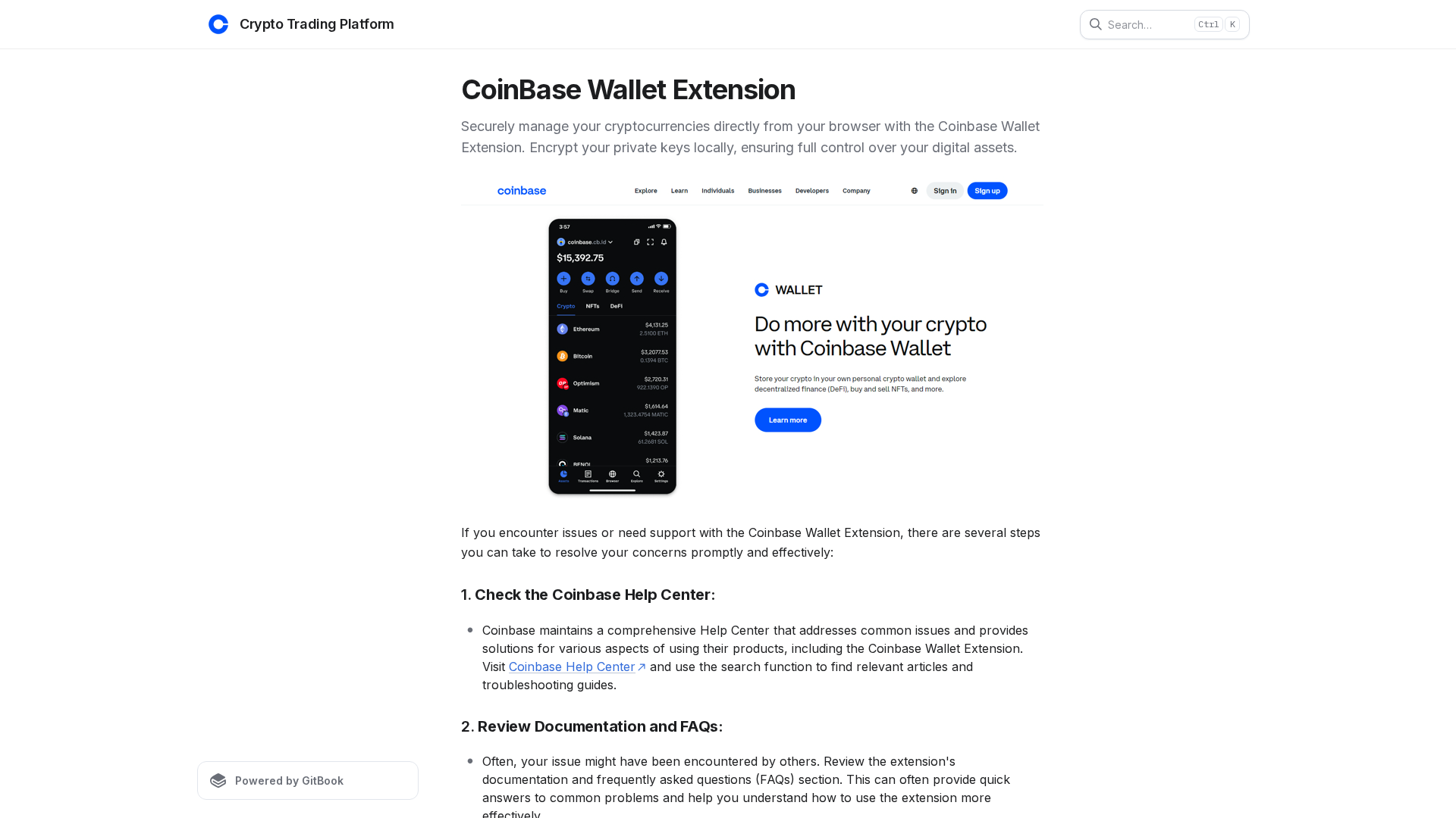 Screenshot of hub-coinbase-wallet-extn.gitbook.io