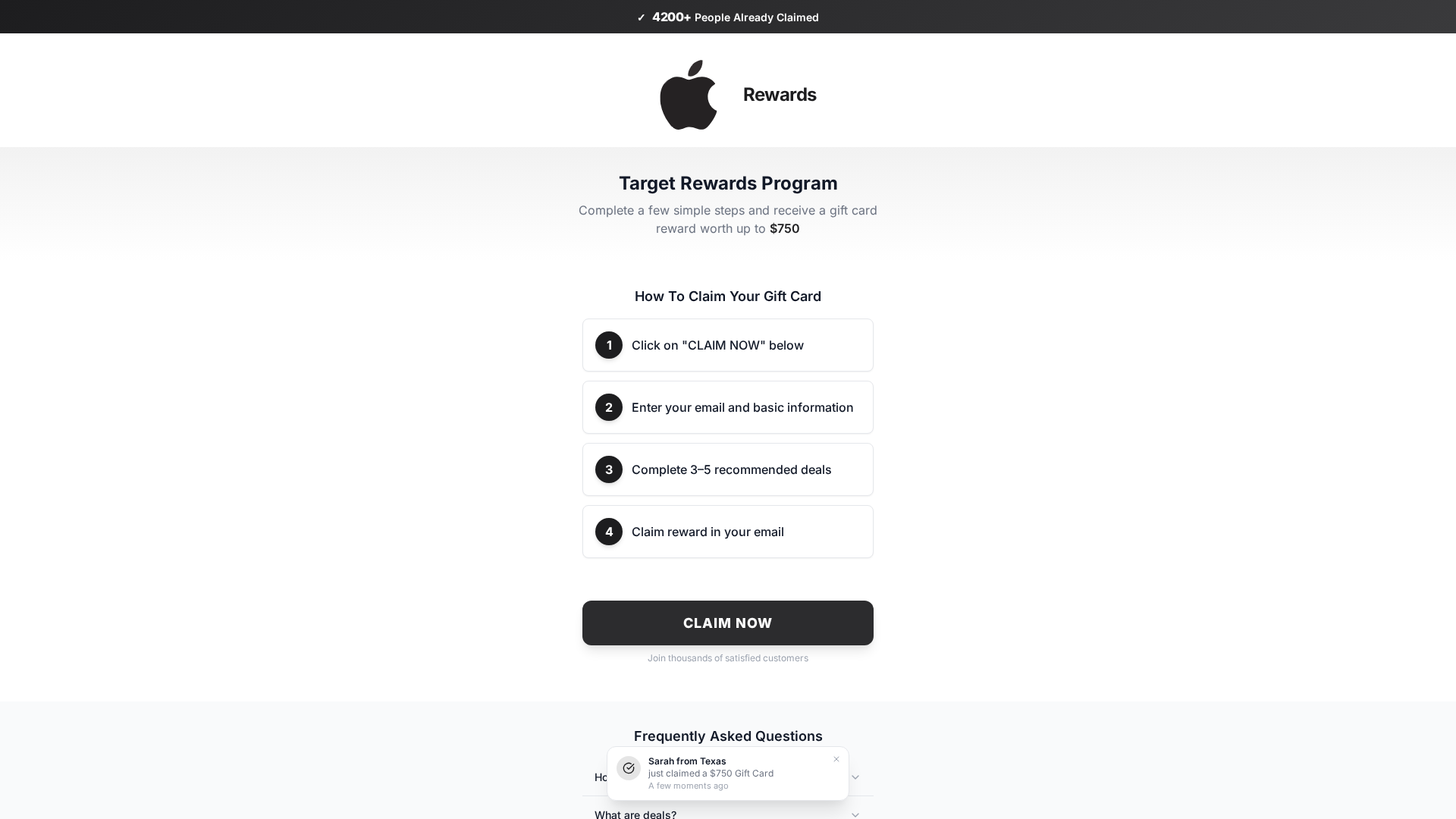 Screenshot of appleoffer2026.com