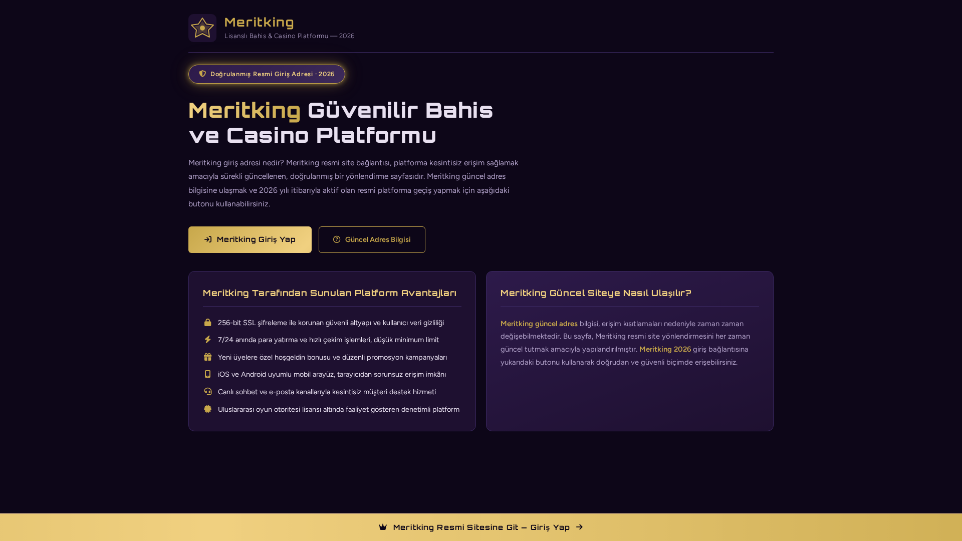 Screenshot of tr.meritking-guncel.top