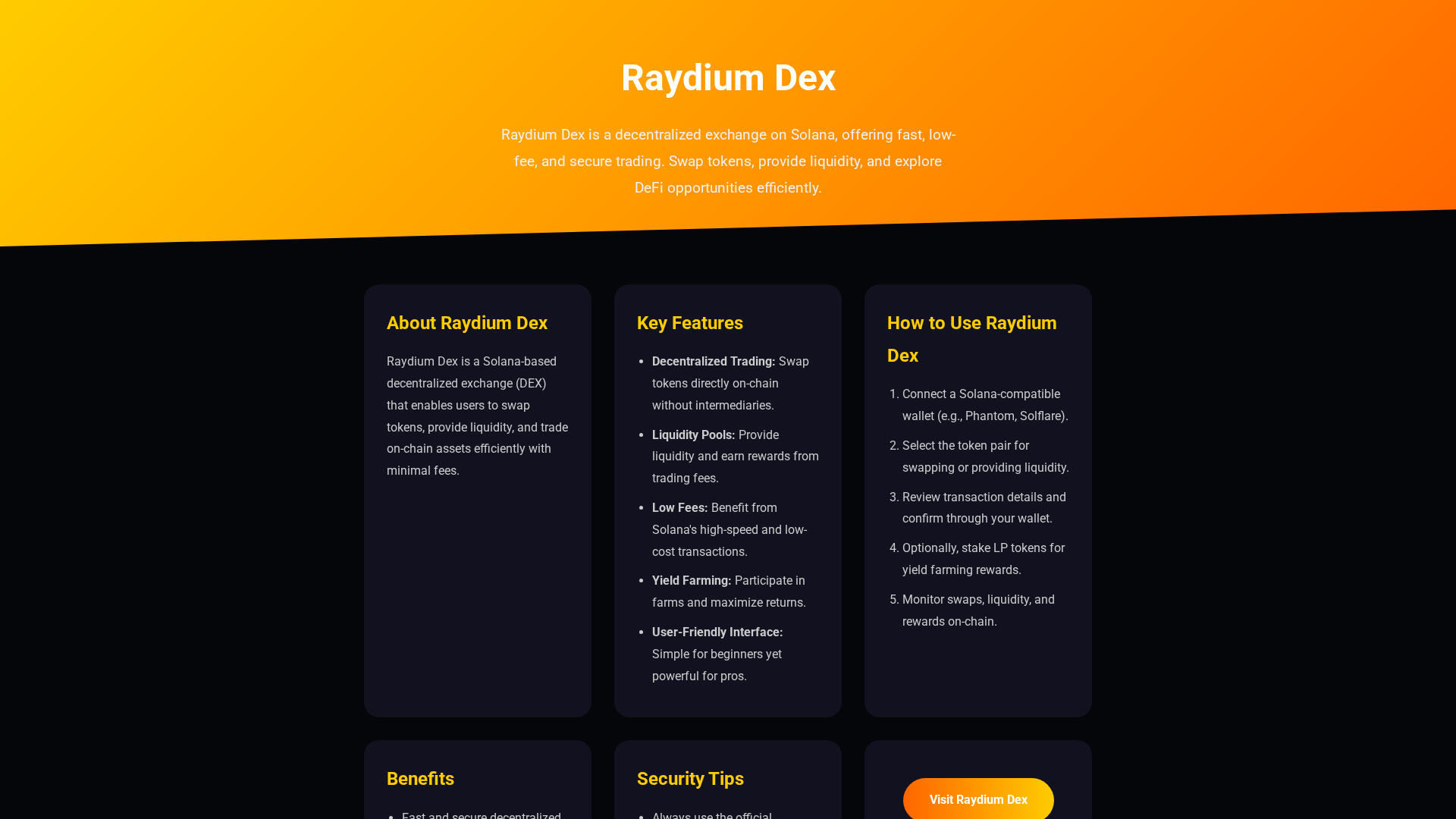 Screenshot of raydiium-dex.pages.dev
