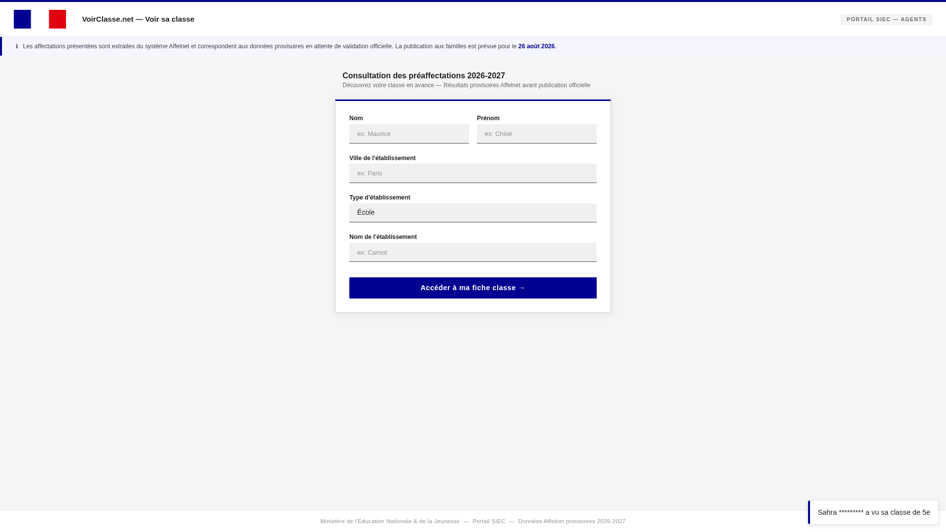 Screenshot of voirclasse.net
