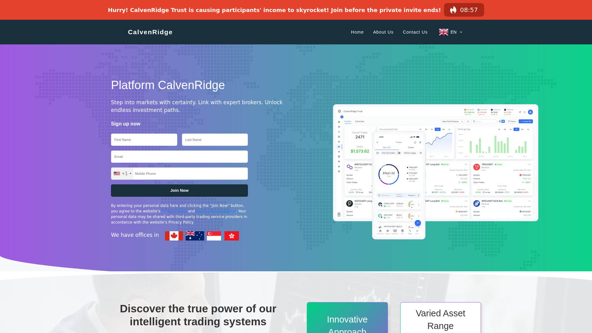 Screenshot of calvenridge-trust.net