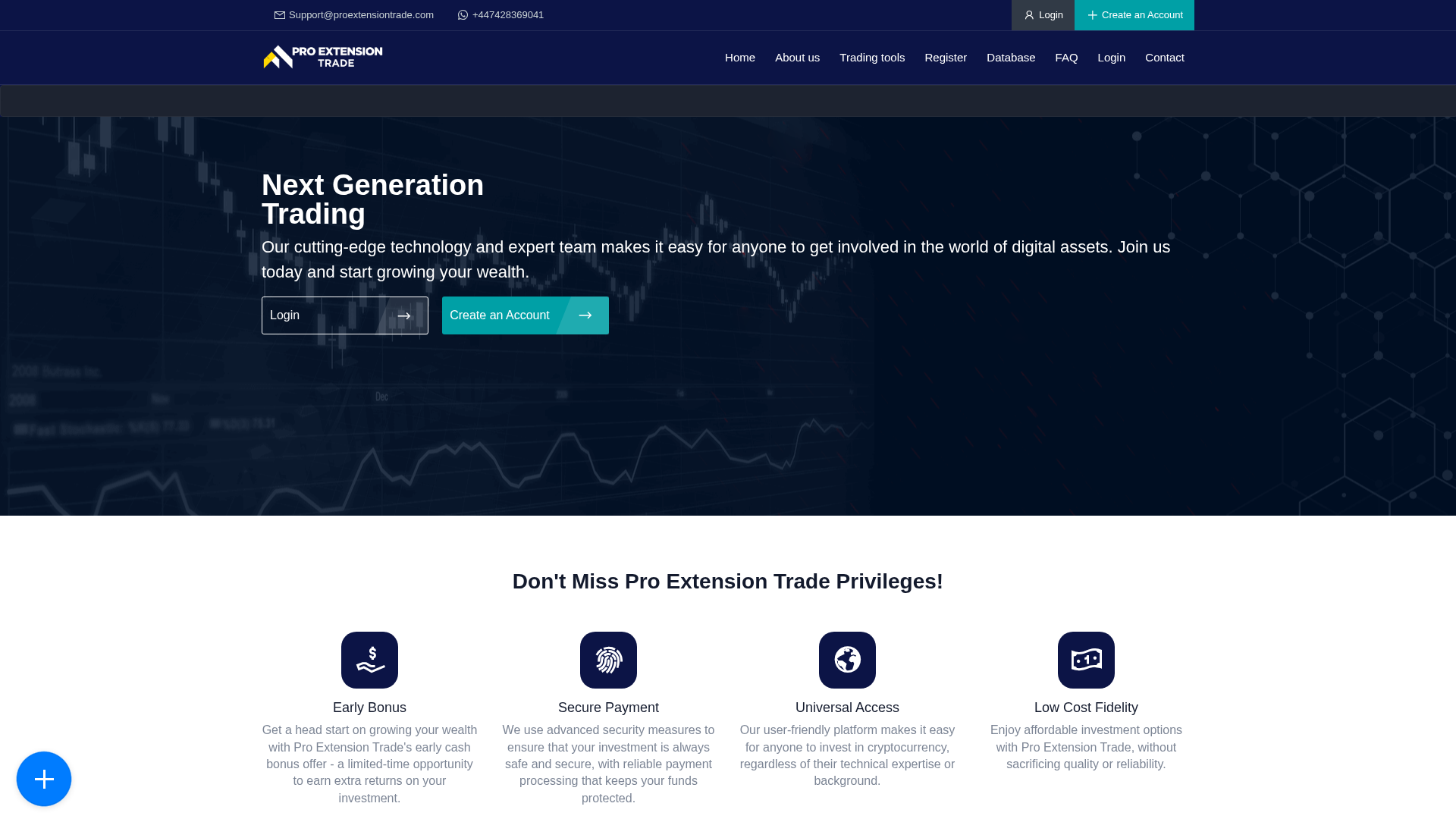 Screenshot of proextensiontrade.com