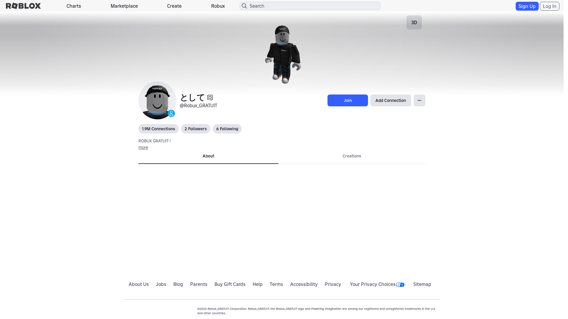 Screenshot of www.roblox.com.bi